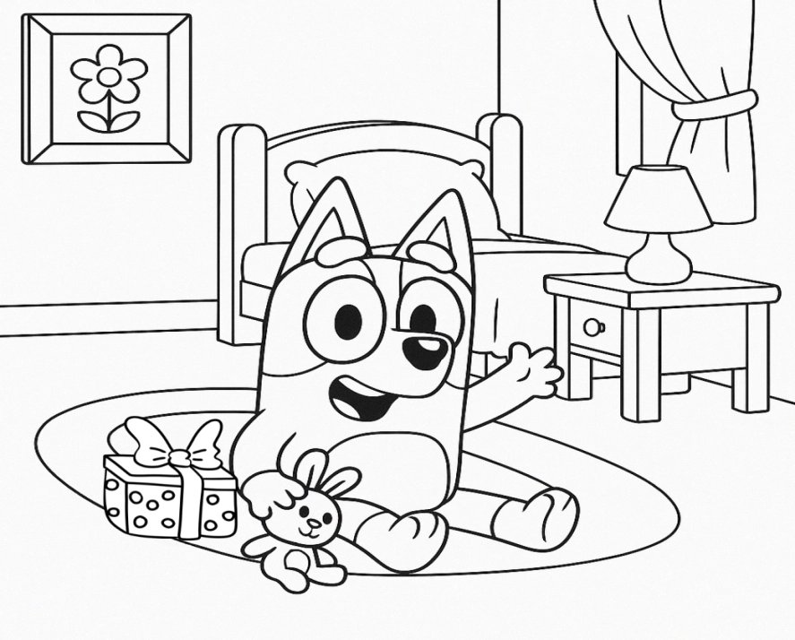 Bluey e Bingo para colorir – imprimir grátis