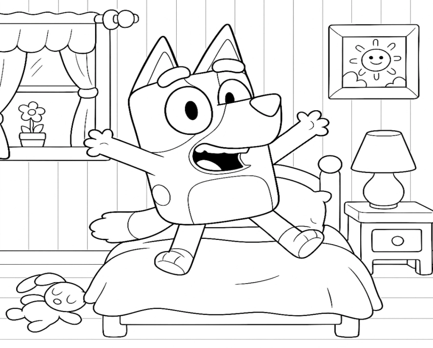 Bluey e Bingo para colorir – imprimir grátis