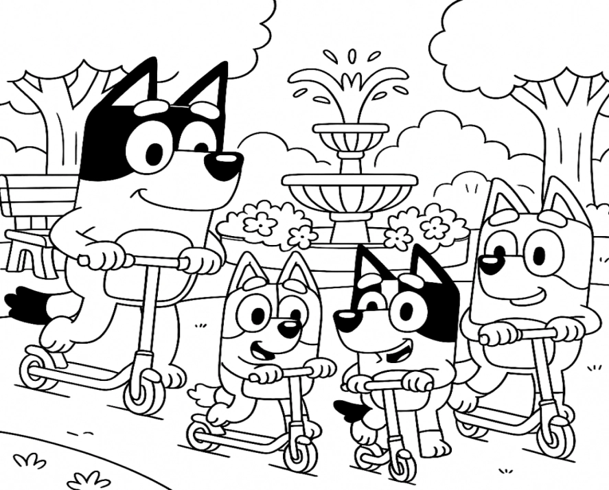 Bluey e Bingo para colorir – imprimir grátis