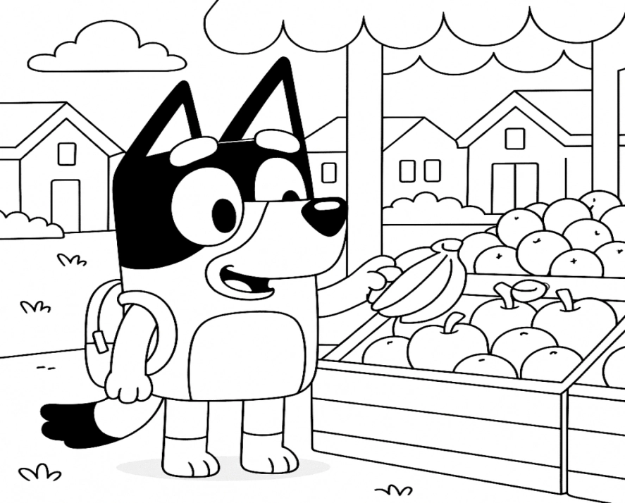 Bluey e Bingo para colorir – imprimir grátis