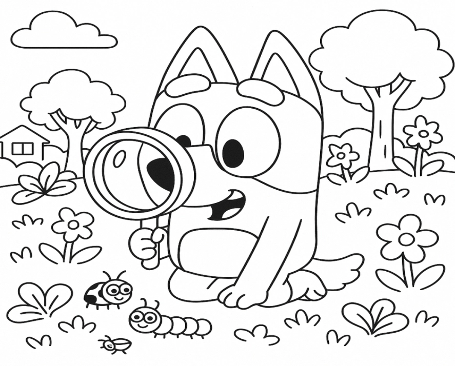 Bluey e Bingo para colorir – imprimir grátis