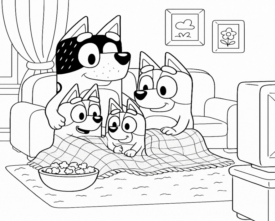 Bluey e Bingo para colorir – imprimir grátis