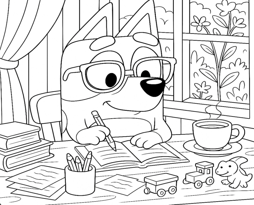 Bluey e Bingo para colorir – imprimir grátis