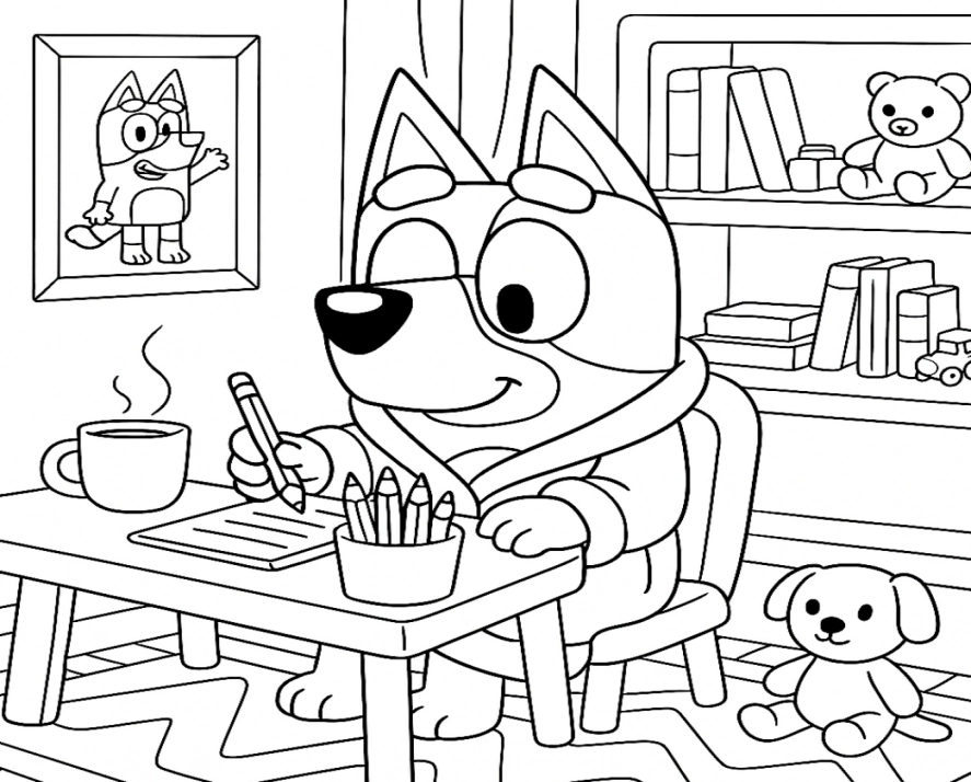 Bluey e Bingo para colorir – imprimir grátis