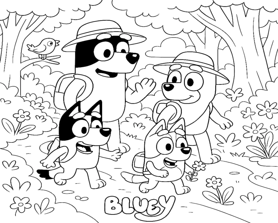 Bluey e Bingo para colorir – imprimir grátis