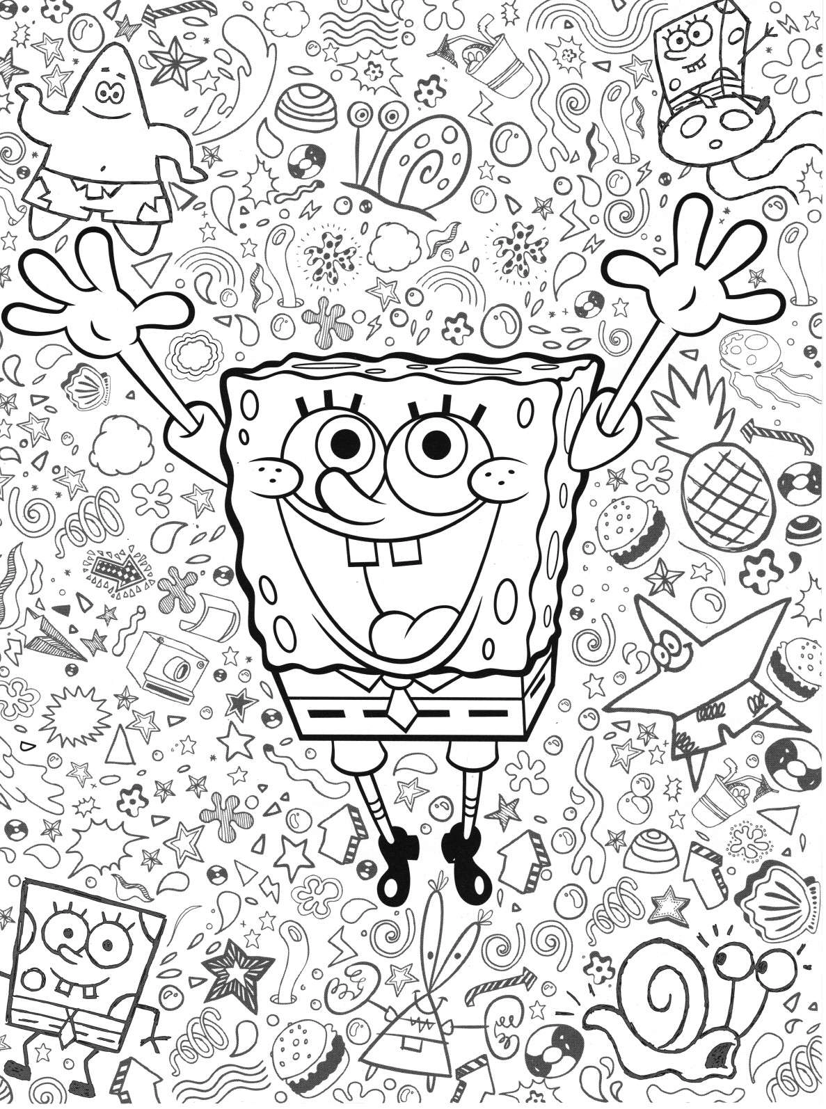 Bob Esponja para colorir – Desenhos do Bob Esponja e Patrick para imprimir grátis