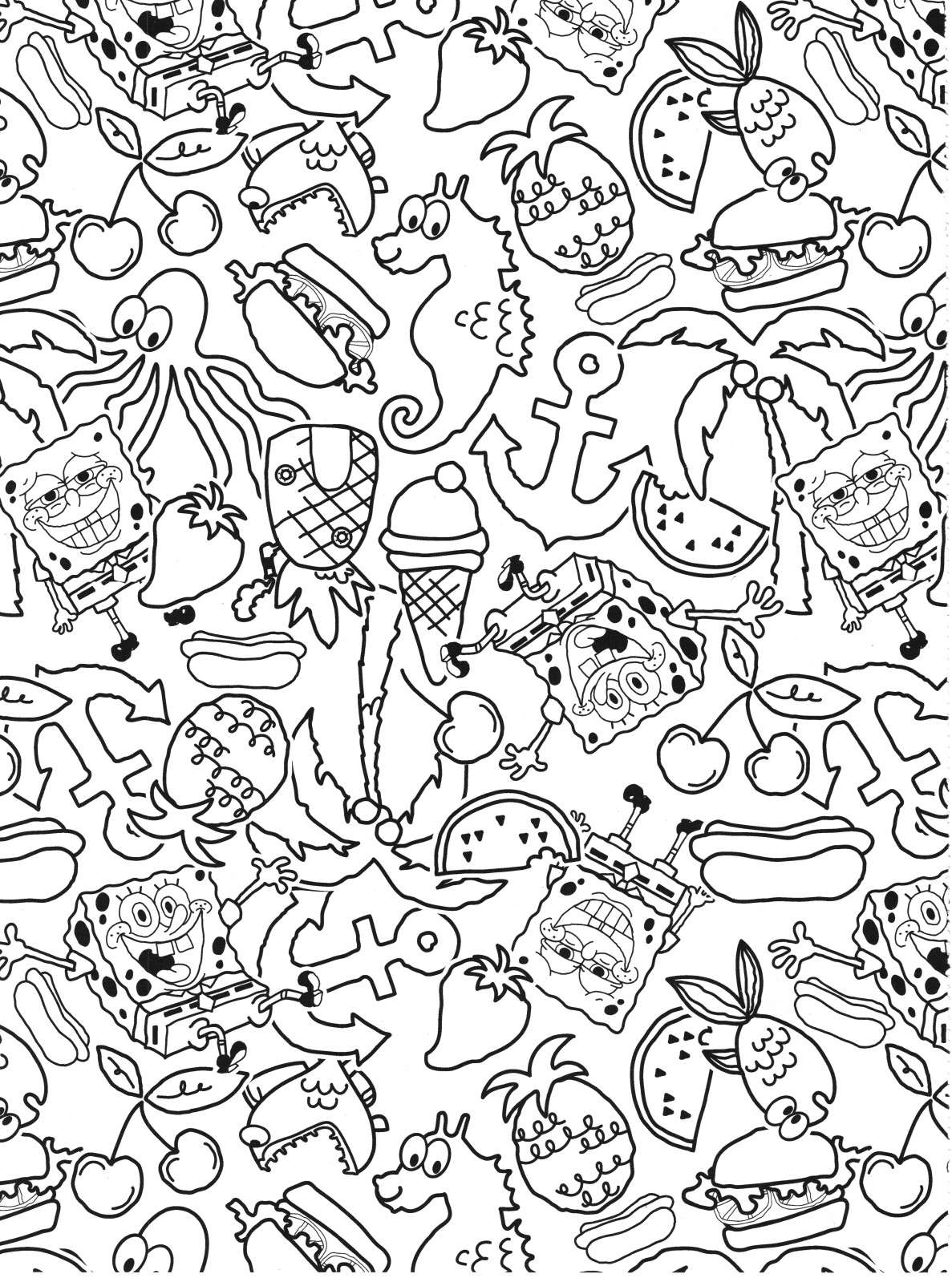 Bob Esponja para colorir – Desenhos do Bob Esponja e Patrick para imprimir grátis