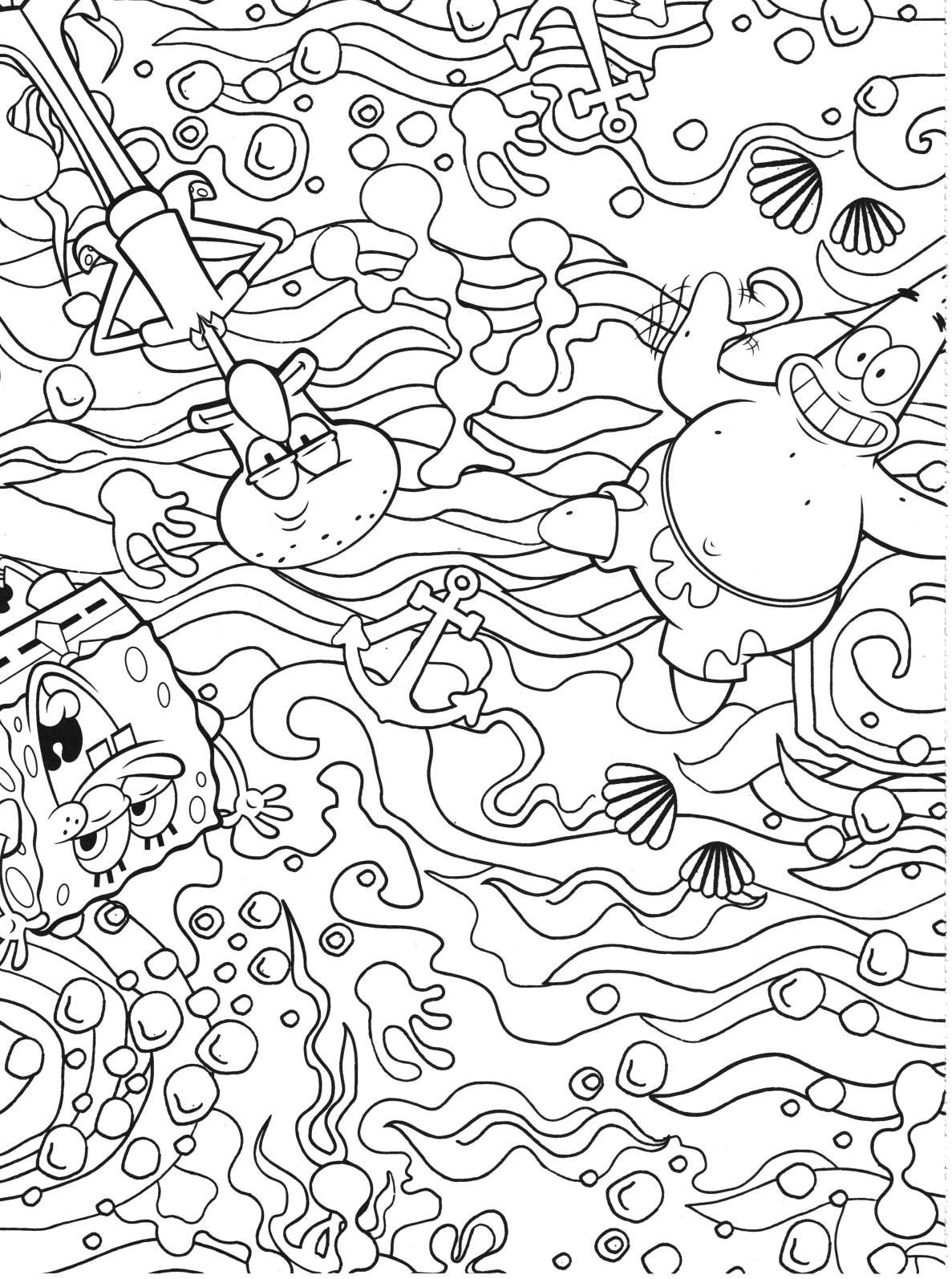 Bob Esponja para colorir – Desenhos do Bob Esponja e Patrick para imprimir grátis