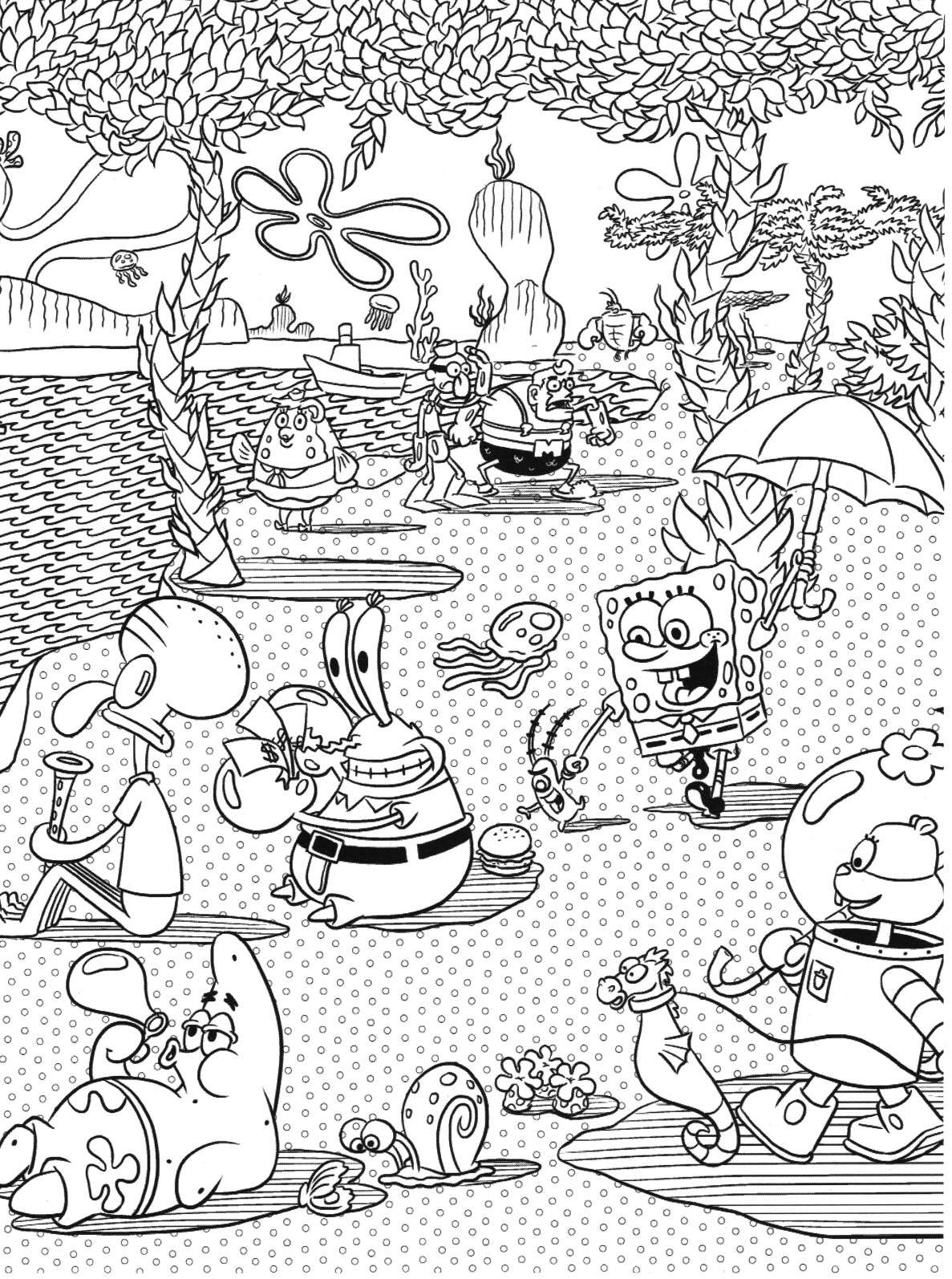 Bob Esponja para colorir – Desenhos do Bob Esponja e Patrick para imprimir grátis