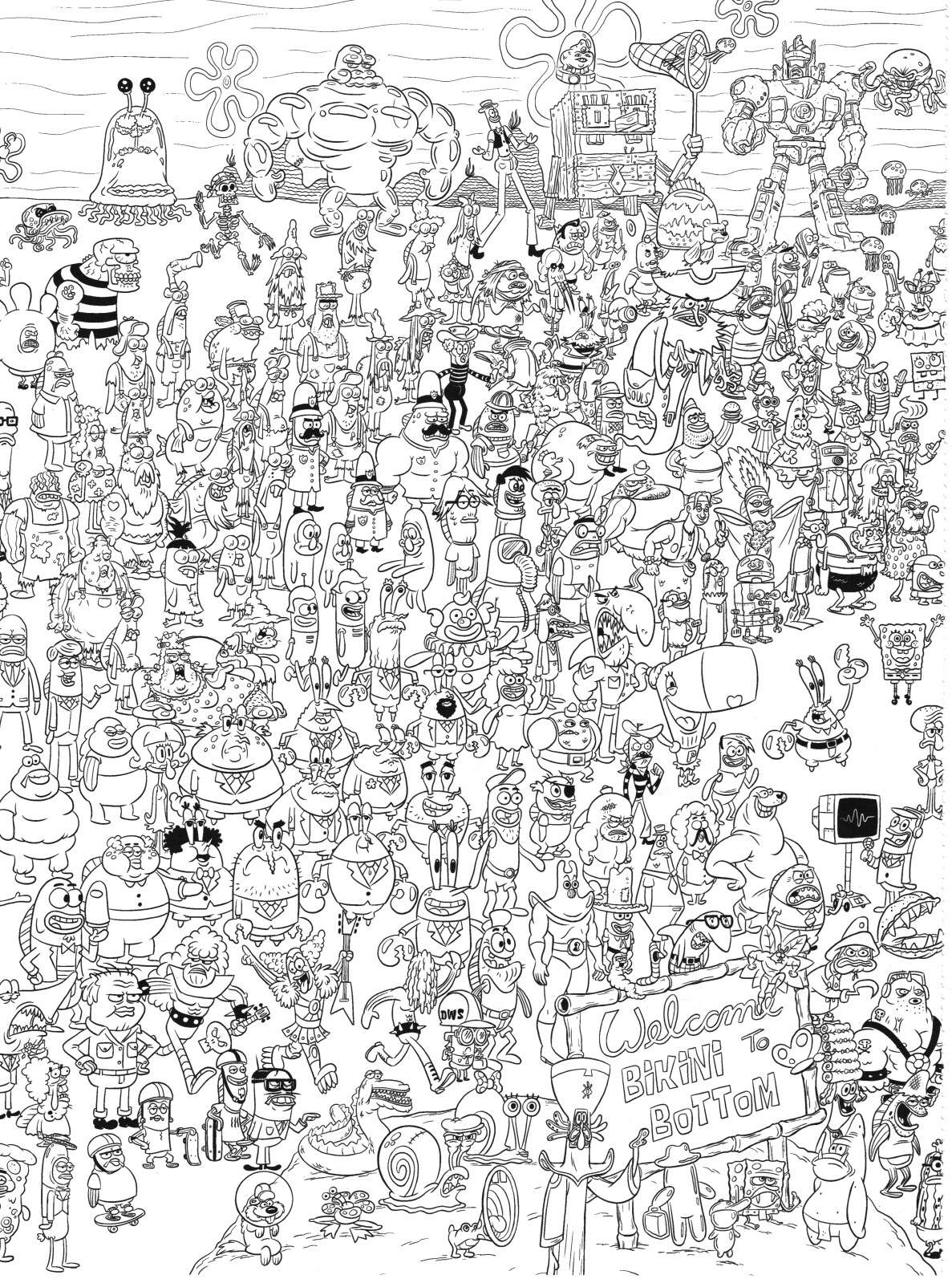 Bob Esponja para colorir – Desenhos do Bob Esponja e Patrick para imprimir grátis