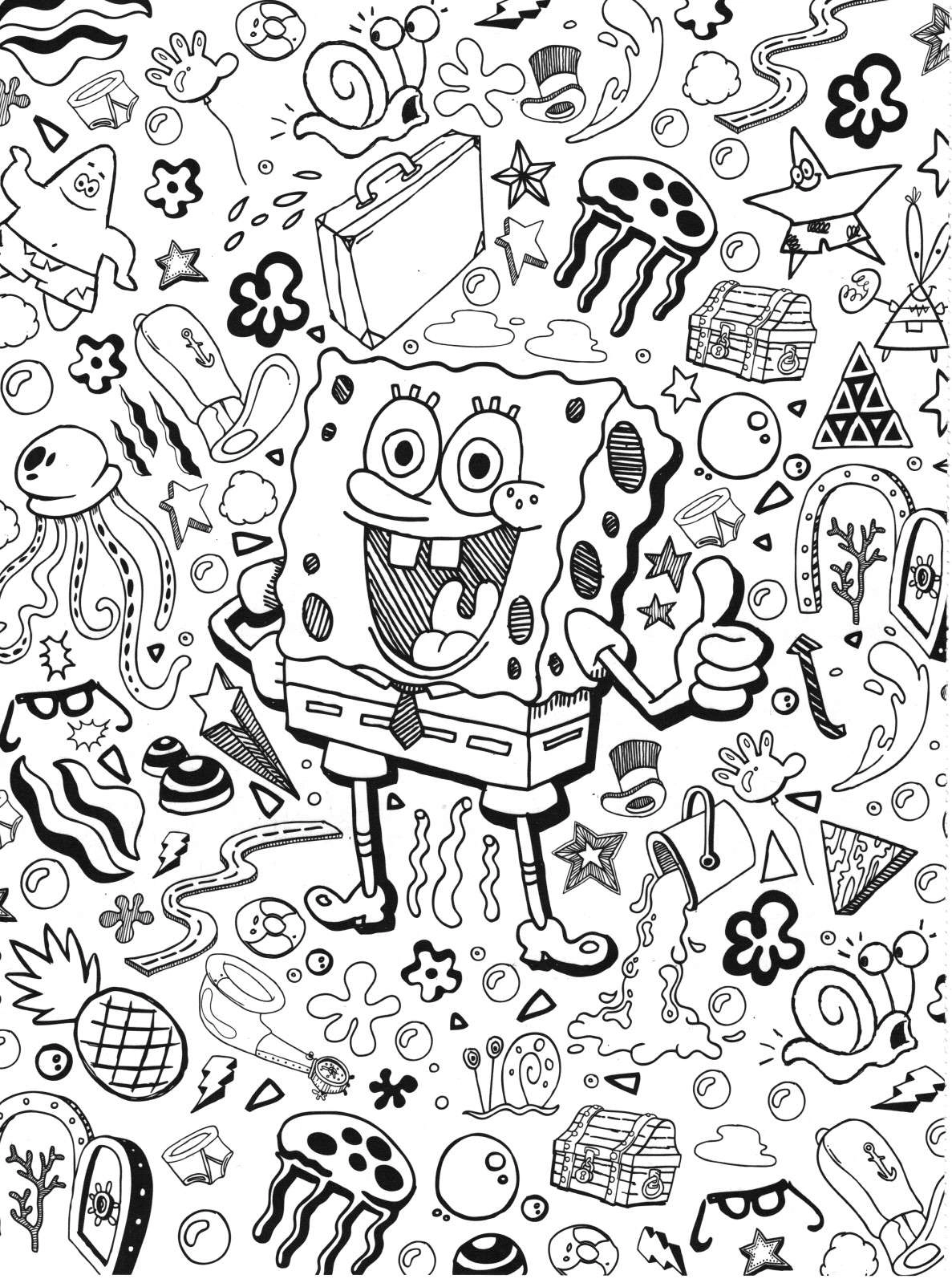 Bob Esponja para colorir – Desenhos do Bob Esponja e Patrick para imprimir grátis