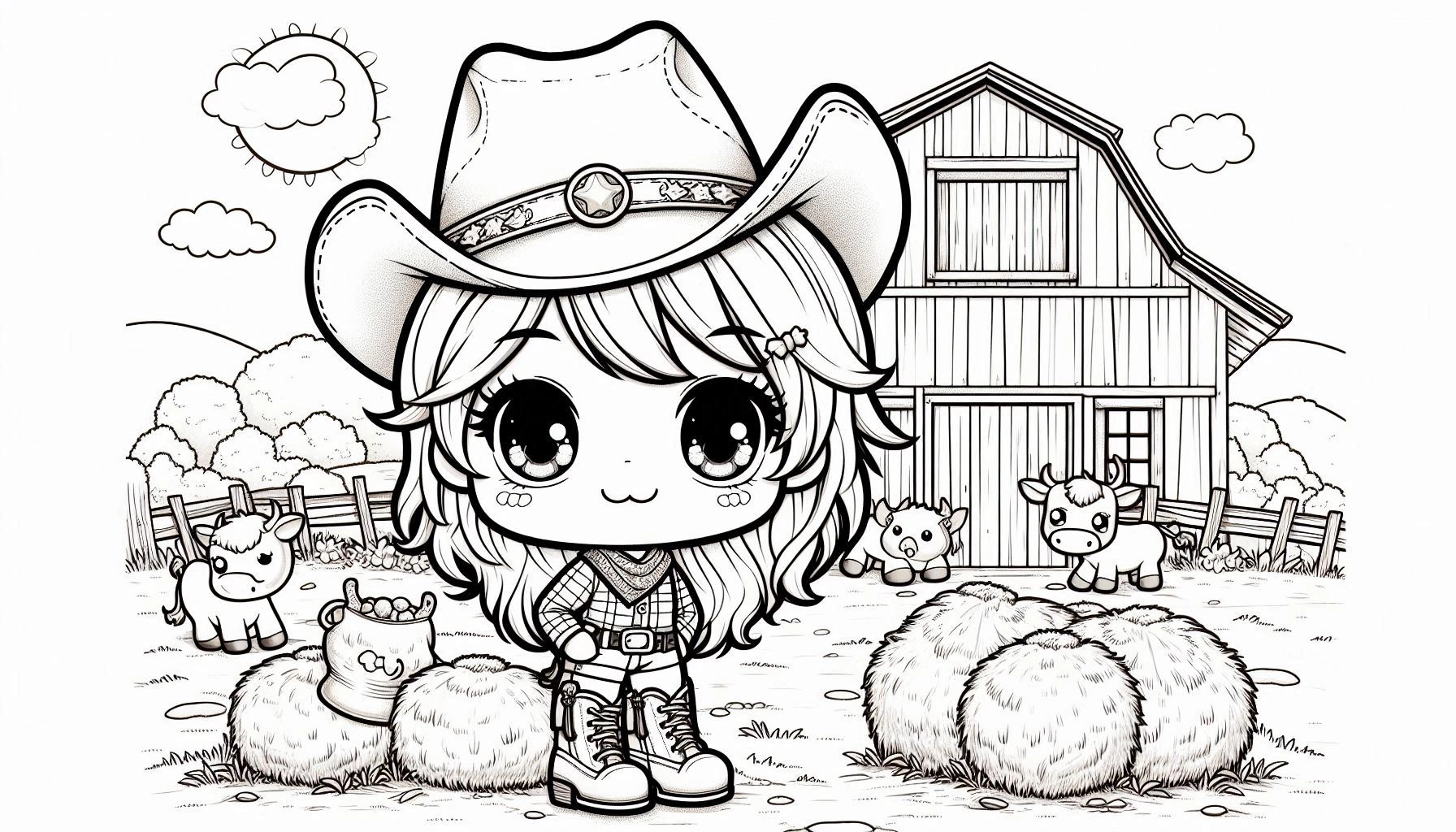 Boiadeira para colorir – Desenhos sertanejos para imprimir grátis