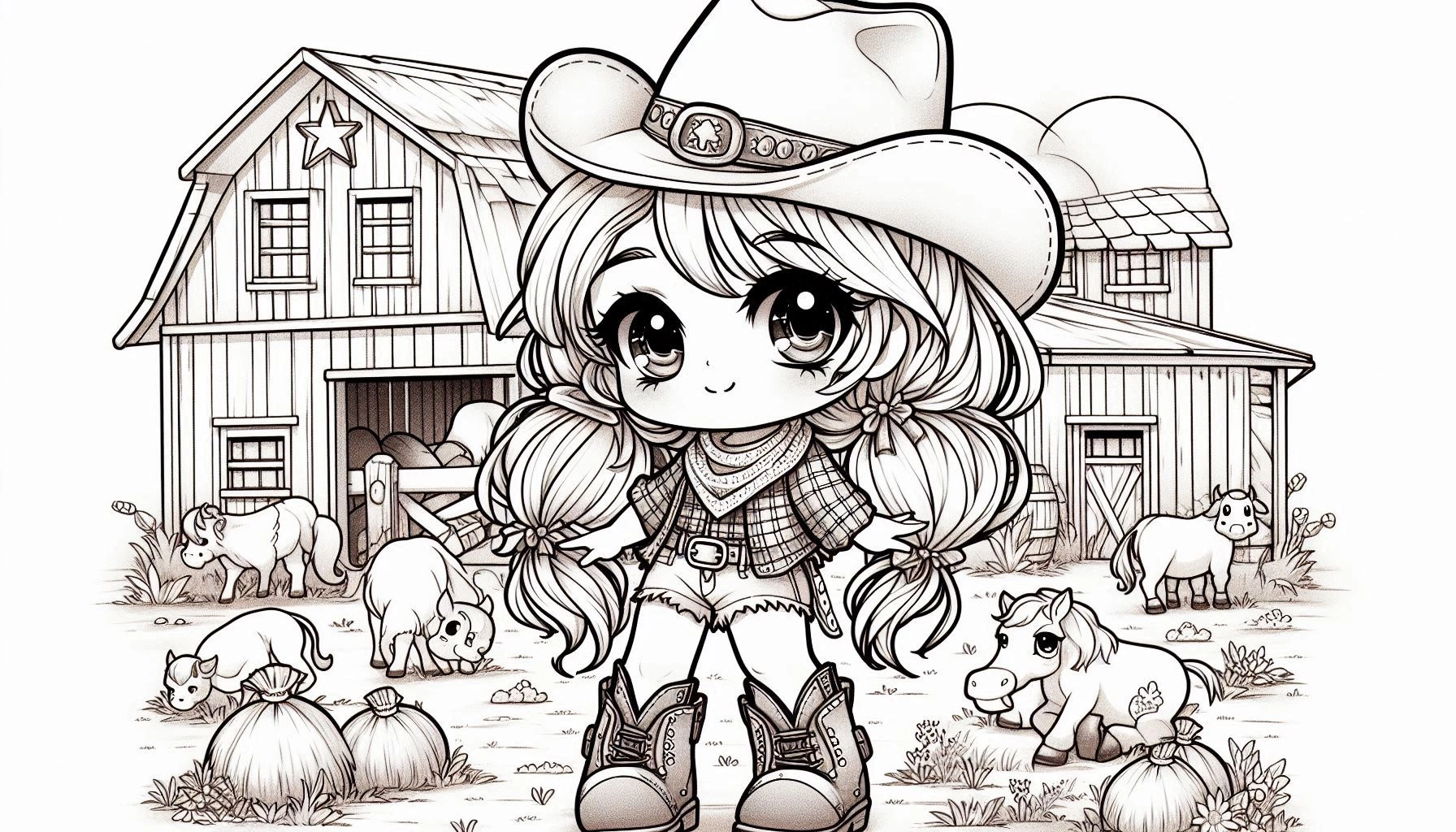 Boiadeira para colorir – Desenhos sertanejos para imprimir grátis