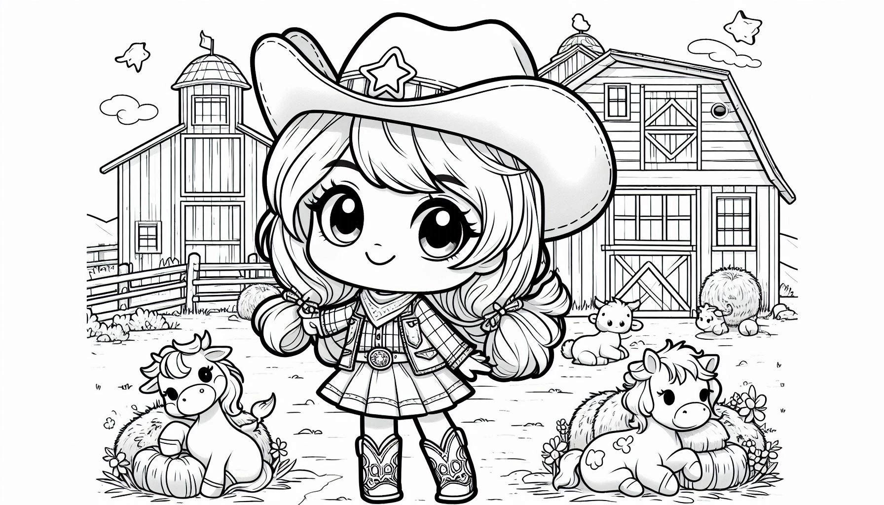 Boiadeira para colorir – Desenhos sertanejos para imprimir grátis