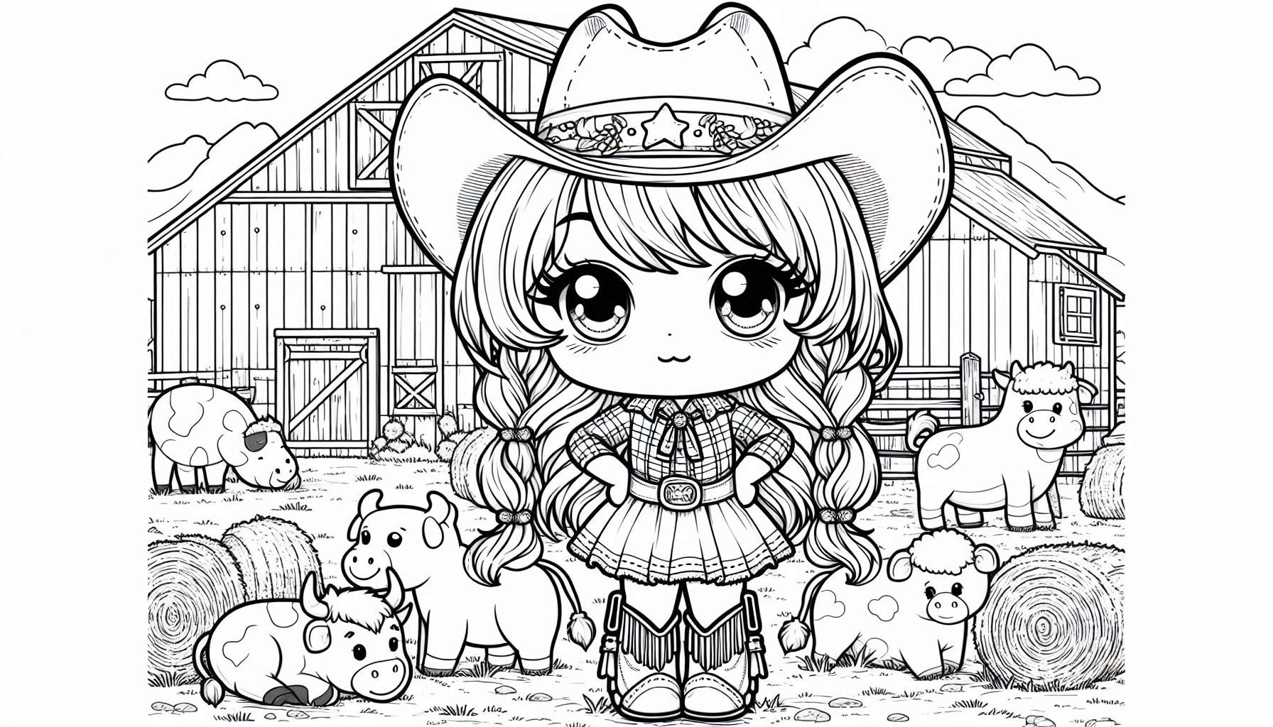 Boiadeira para colorir – Desenhos sertanejos para imprimir grátis