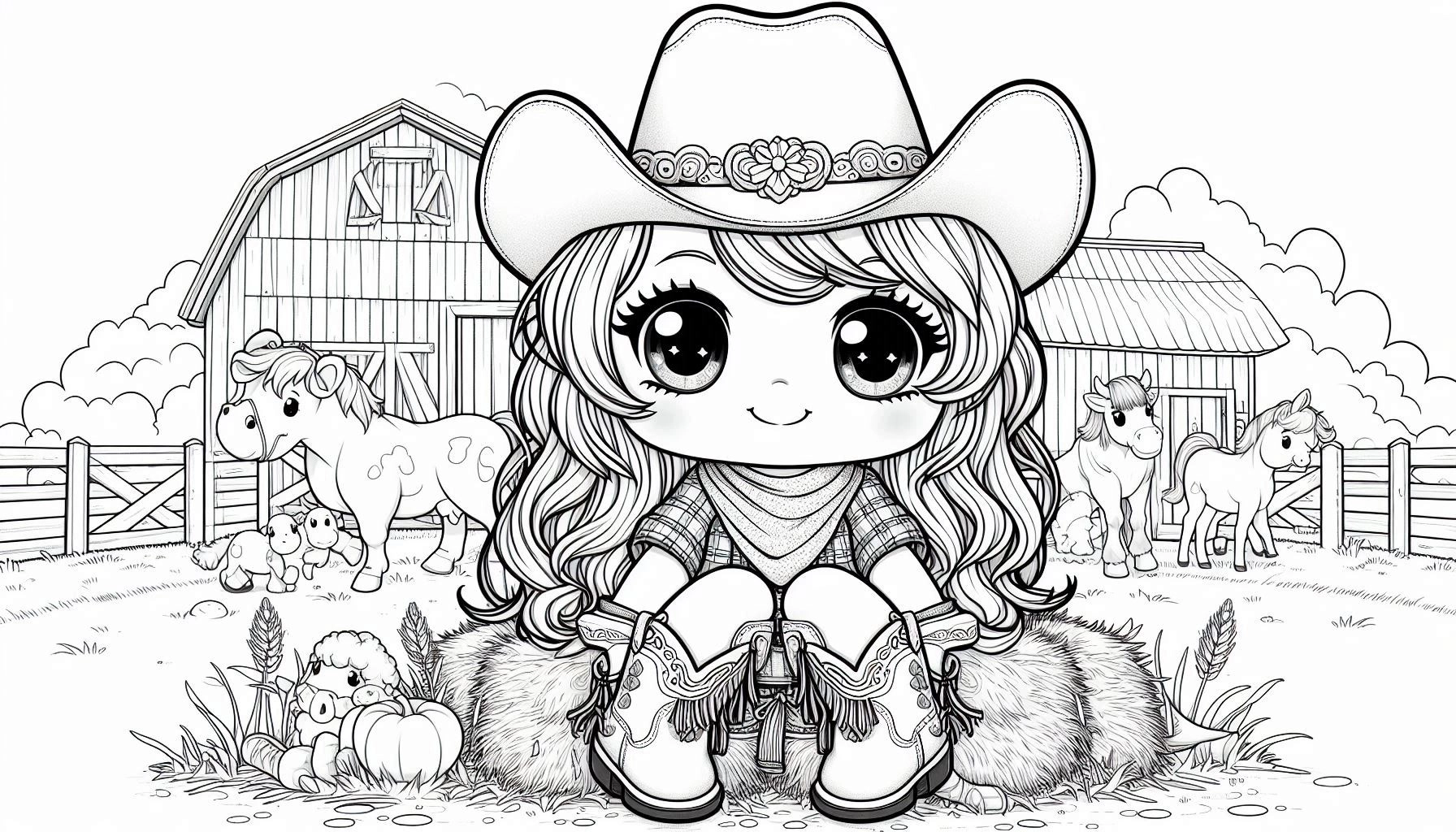 Boiadeira para colorir – Desenhos sertanejos para imprimir grátis