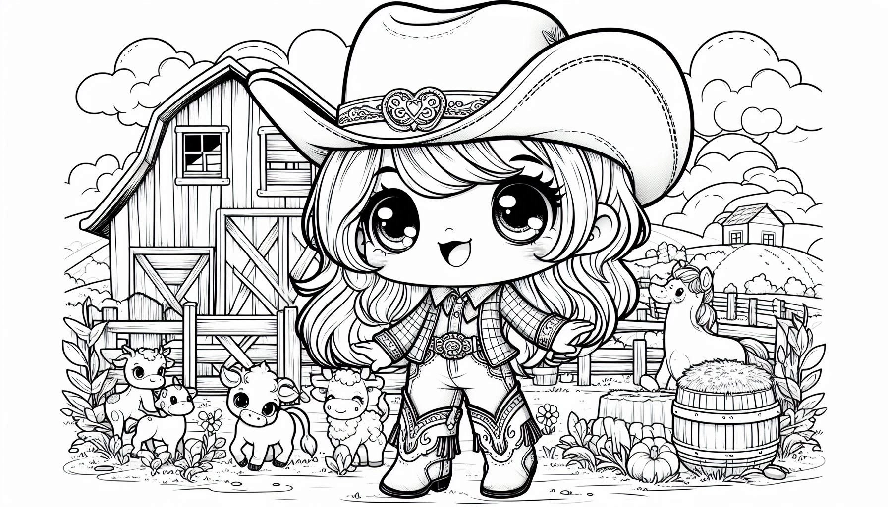 Boiadeira para colorir – Desenhos sertanejos para imprimir grátis