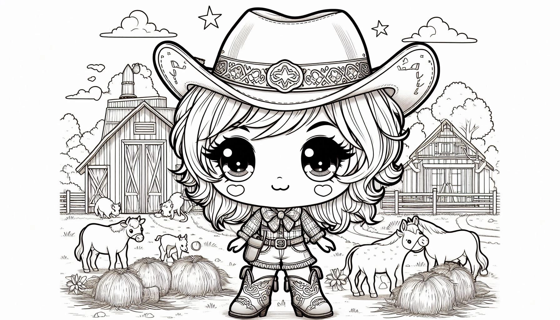 Boiadeira para colorir – Desenhos sertanejos para imprimir grátis