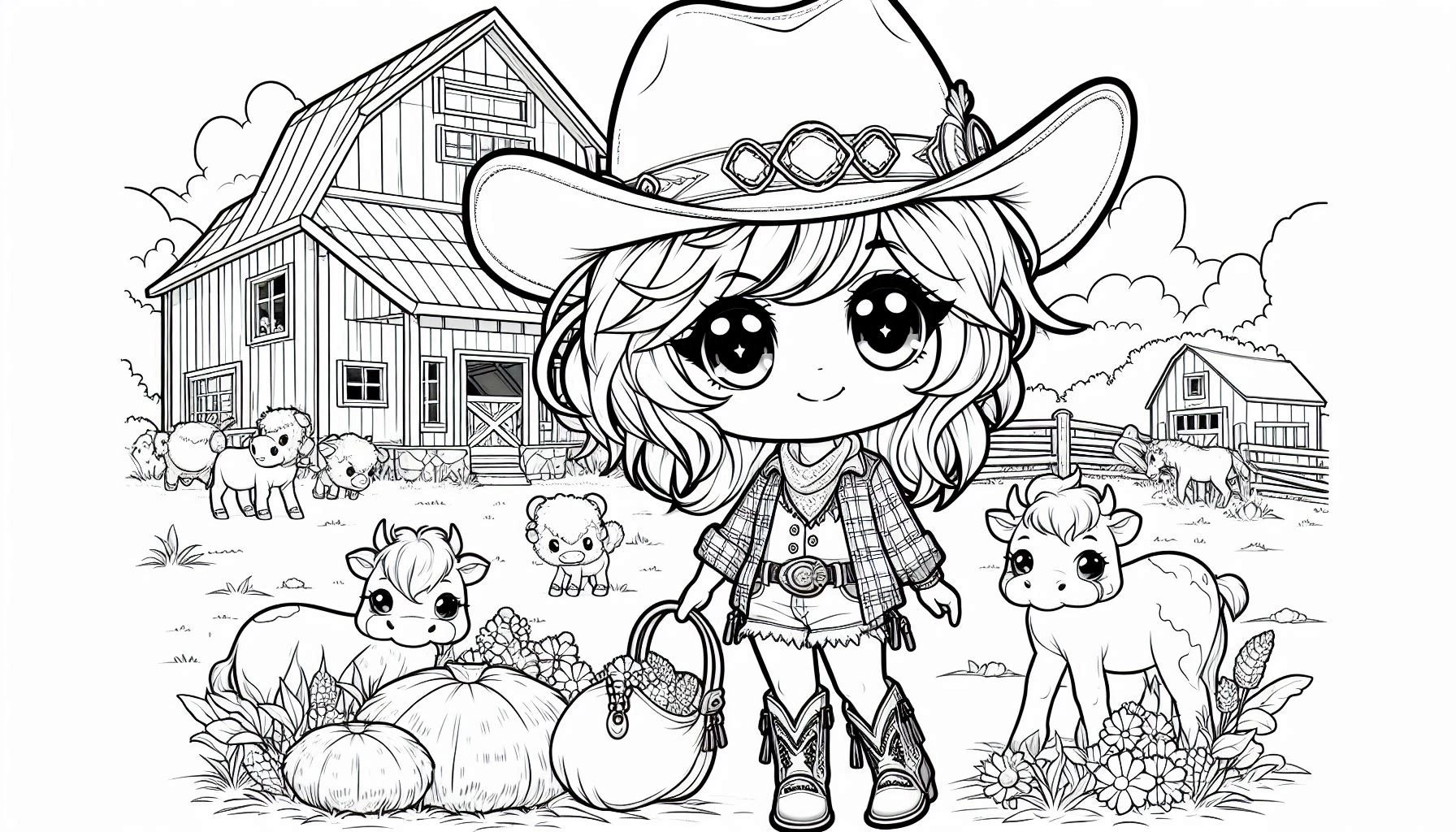 Boiadeira para colorir – Desenhos sertanejos para imprimir grátis