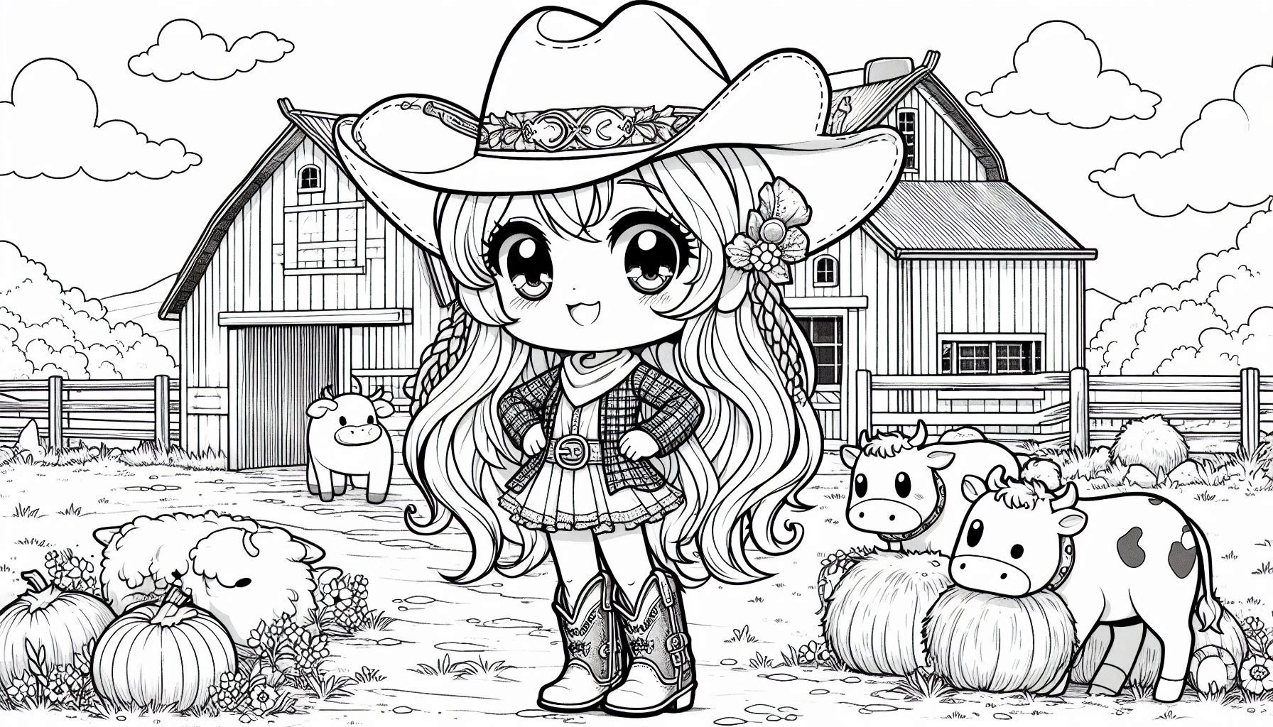 Boiadeira para colorir – Desenhos sertanejos para imprimir grátis