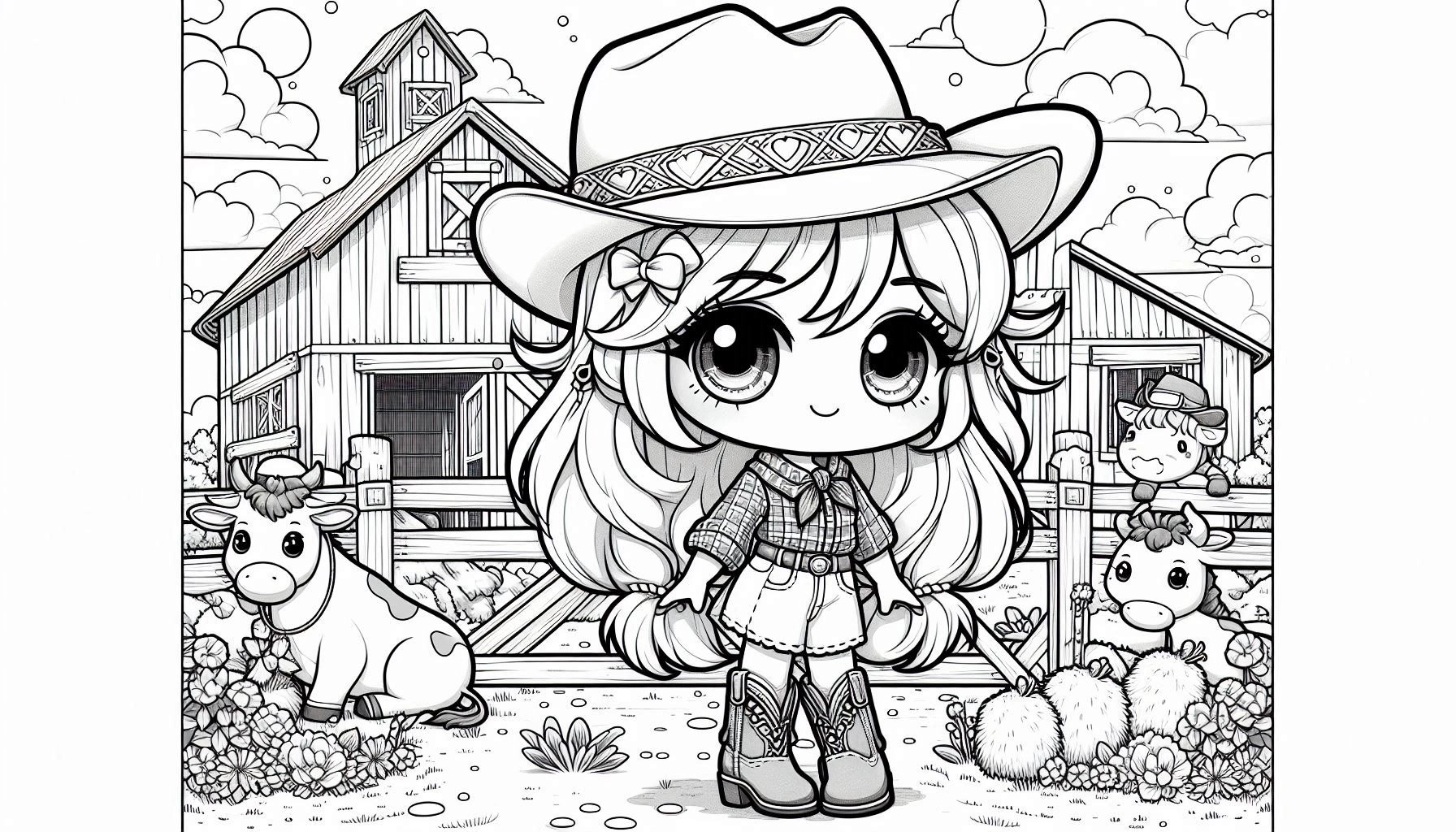 Boiadeira para colorir – Desenhos sertanejos para imprimir grátis