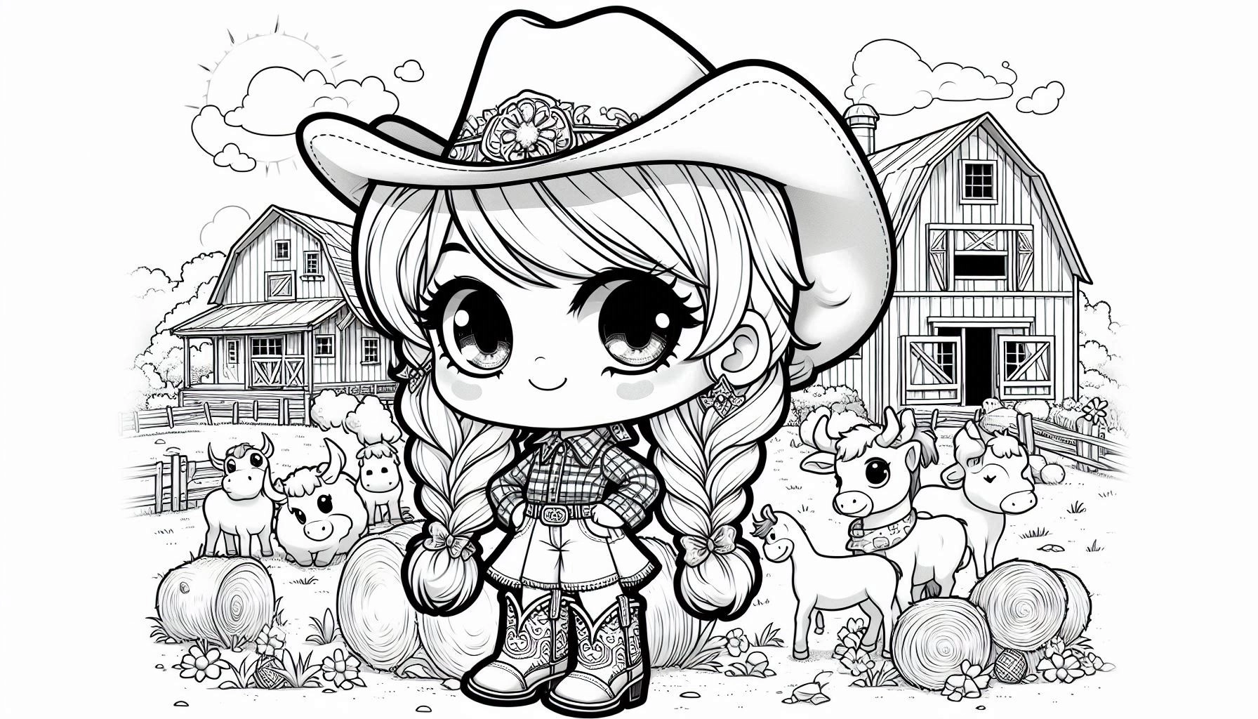 Boiadeira para colorir – Desenhos sertanejos para imprimir grátis