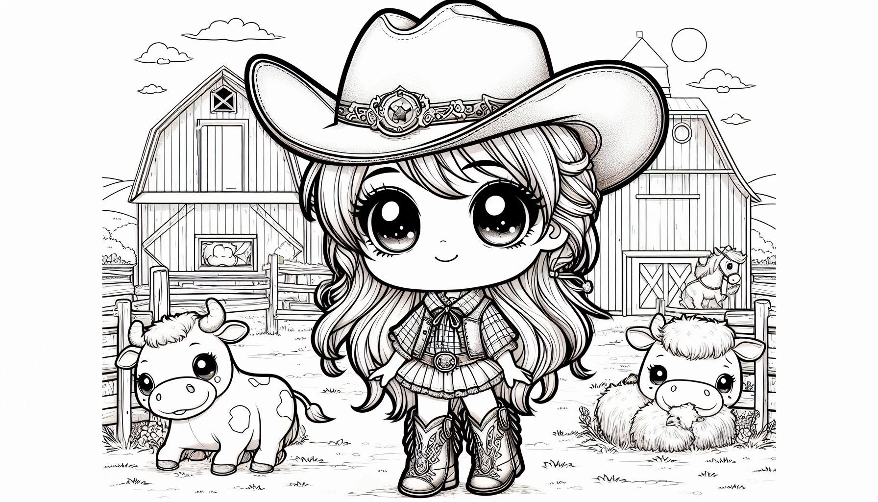 Boiadeira para colorir – Desenhos sertanejos para imprimir grátis