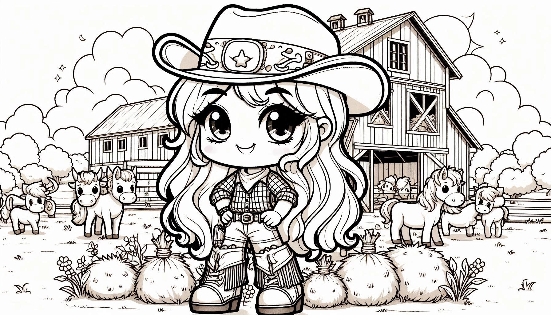 Boiadeira para colorir – Desenhos sertanejos para imprimir grátis