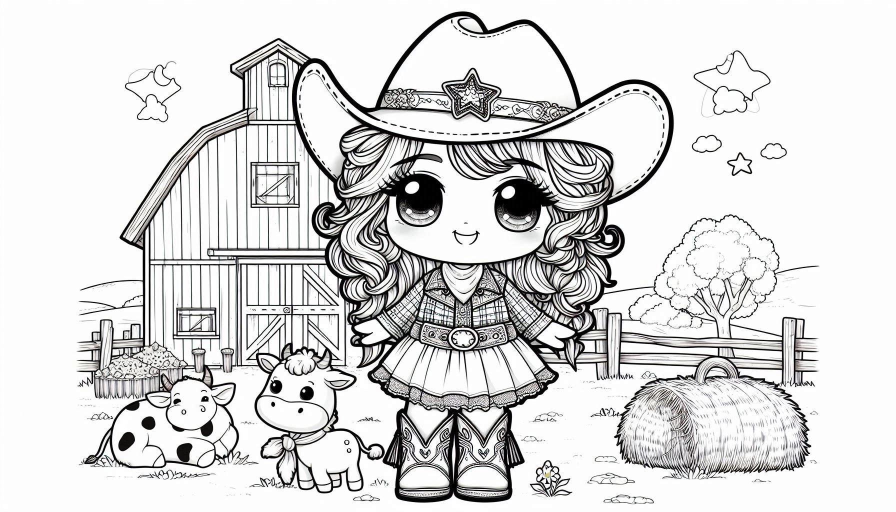 Boiadeira para colorir – Desenhos sertanejos para imprimir grátis