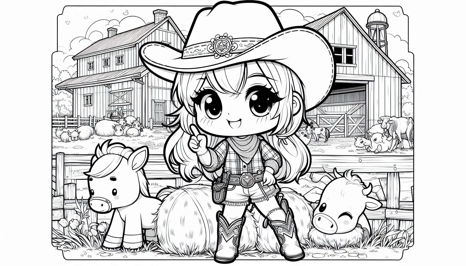 Boiadeira para colorir – Desenhos sertanejos para imprimir grátis