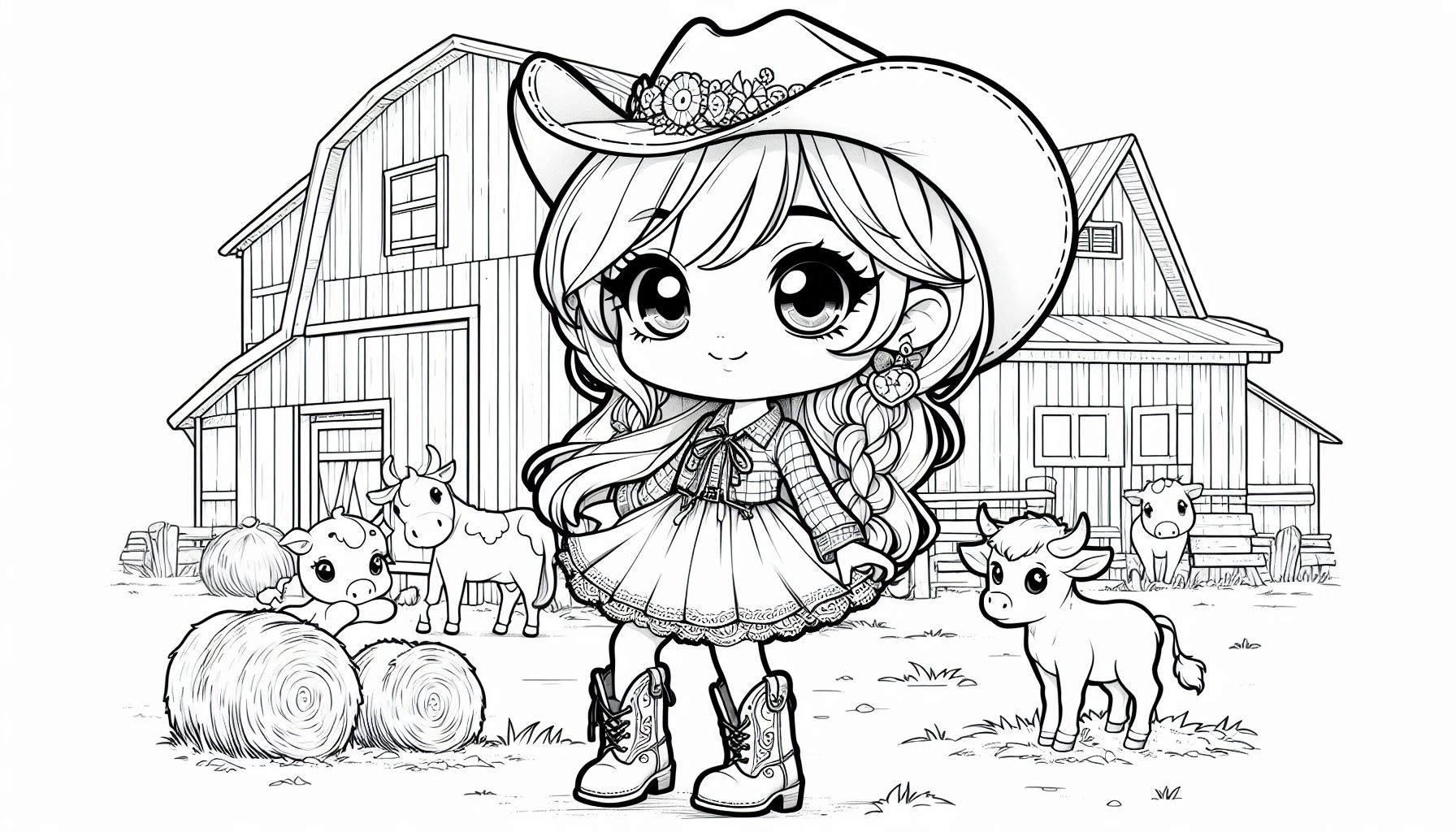 Boiadeira para colorir – Desenhos sertanejos para imprimir grátis