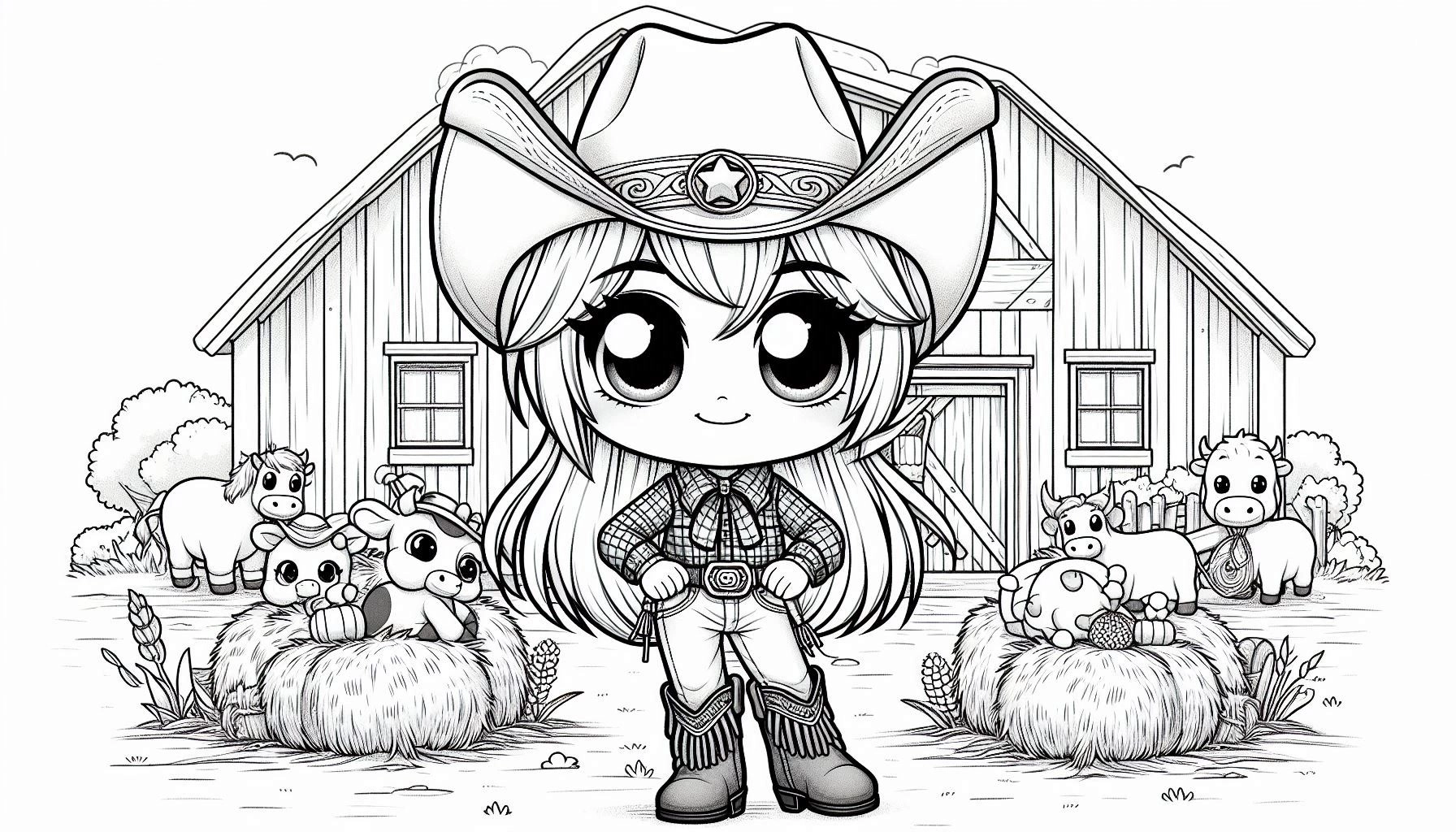 Boiadeira para colorir – Desenhos sertanejos para imprimir grátis