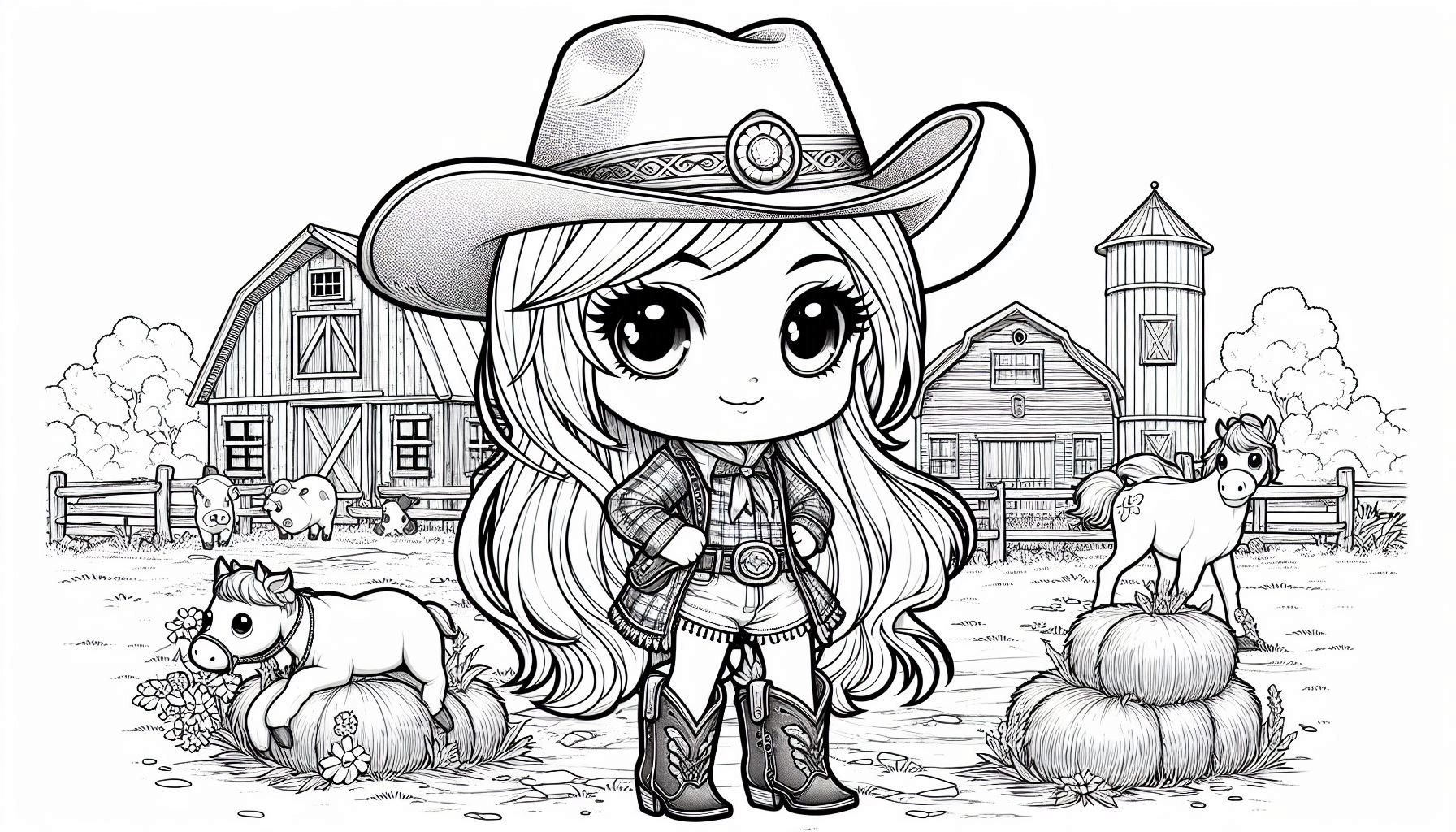 Boiadeira para colorir – Desenhos sertanejos para imprimir grátis