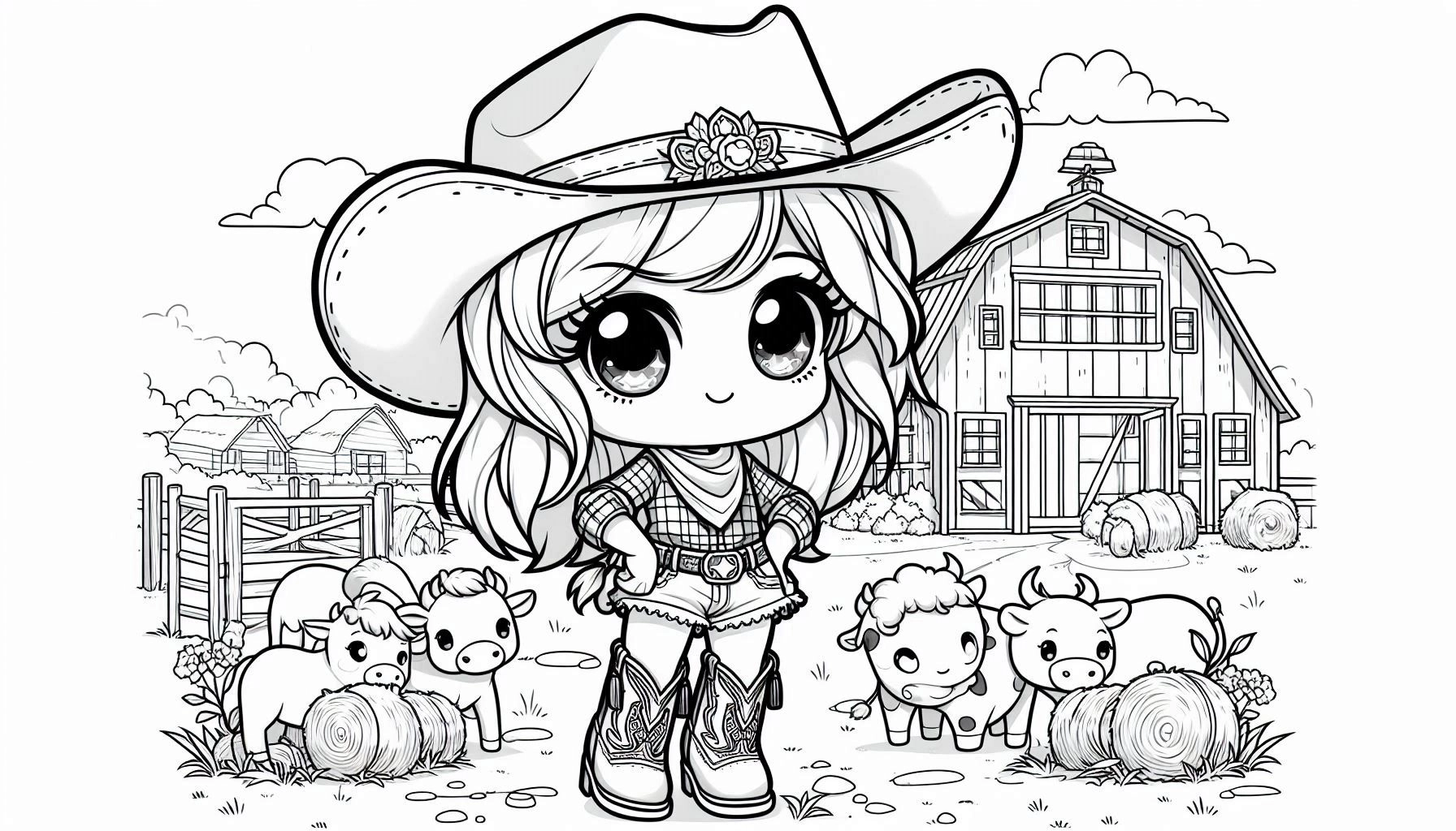 Boiadeira para colorir – Desenhos sertanejos para imprimir grátis