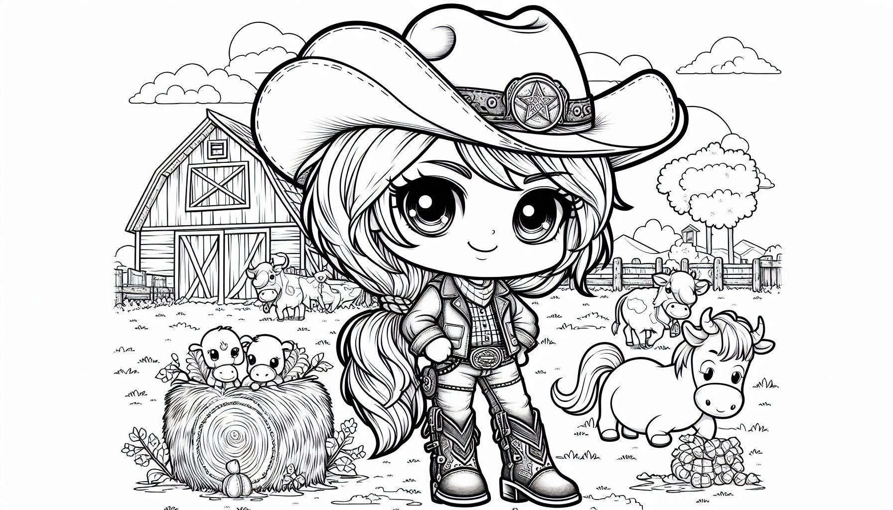 Boiadeira para colorir – Desenhos sertanejos para imprimir grátis