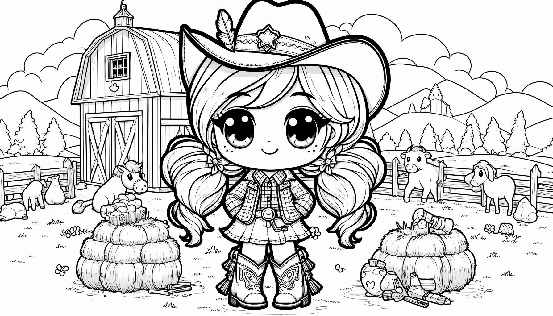 Boiadeira para colorir – Desenhos sertanejos para imprimir grátis