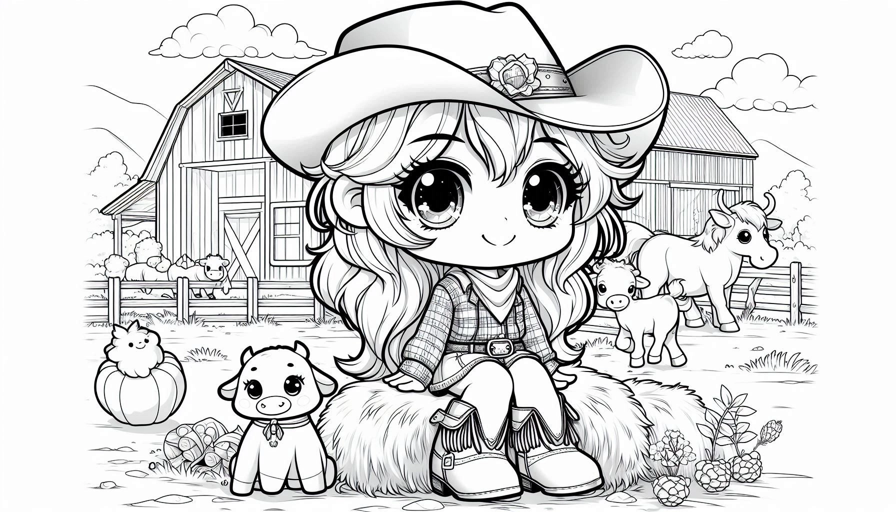 Boiadeira para colorir – Desenhos sertanejos para imprimir grátis