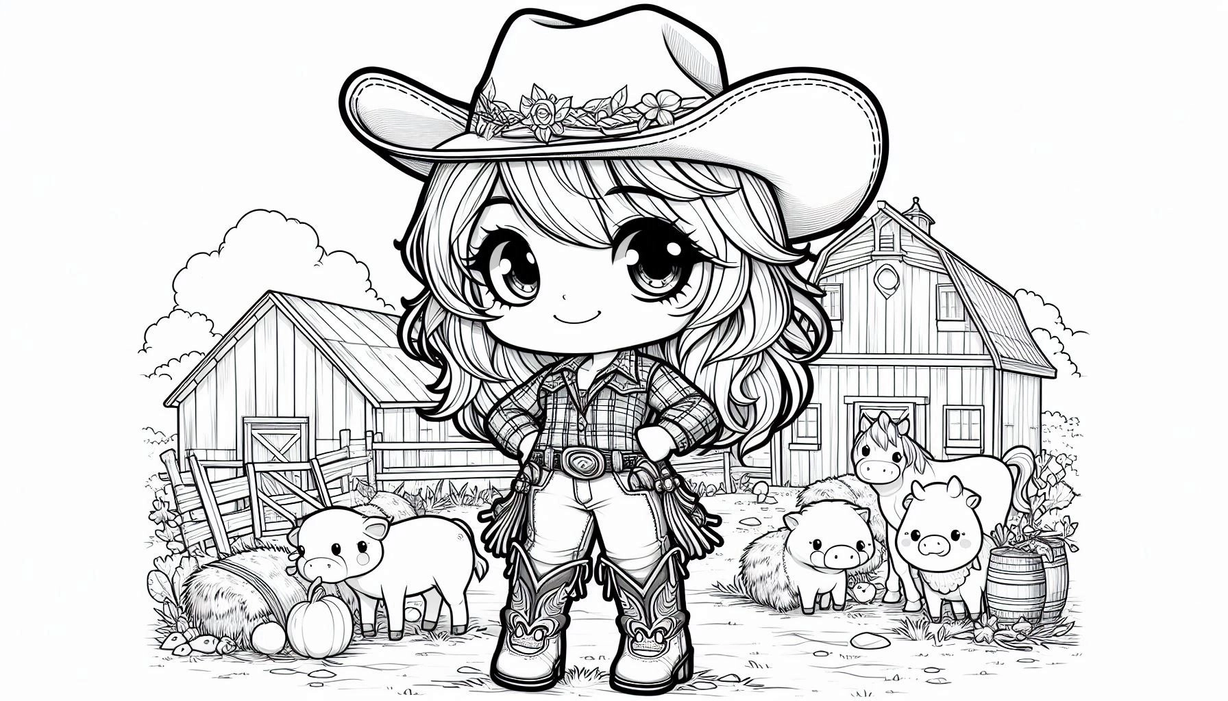 Boiadeira para colorir – Desenhos sertanejos para imprimir grátis