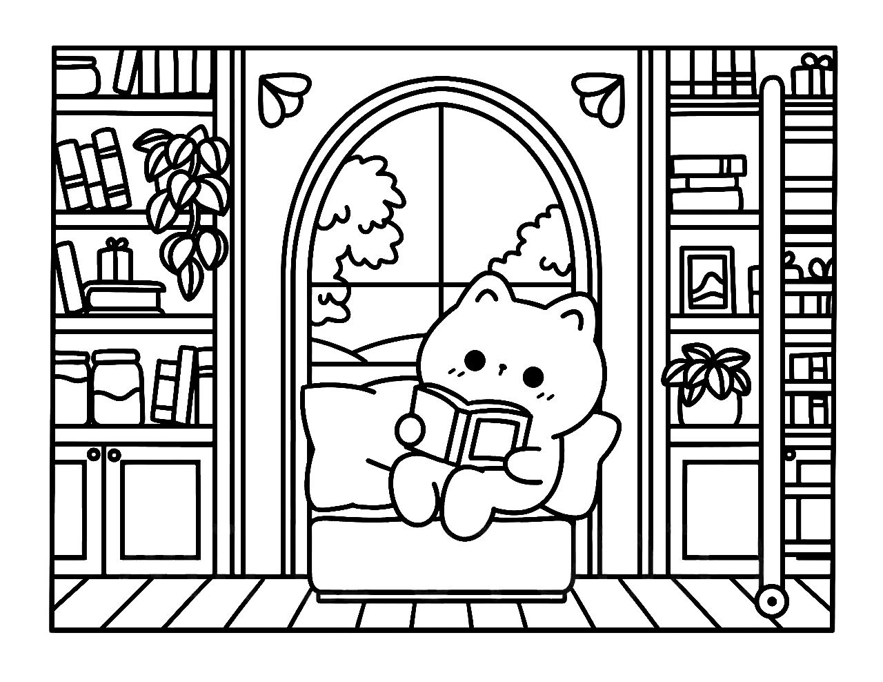 Kawaii Cozy para colorir – Desenhos fofos e aconchegantes para imprimir grátis