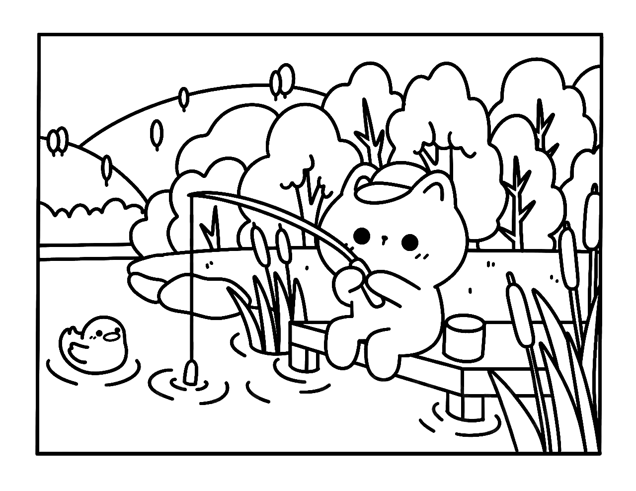 Kawaii Cozy para colorir – Desenhos fofos e aconchegantes para imprimir grátis