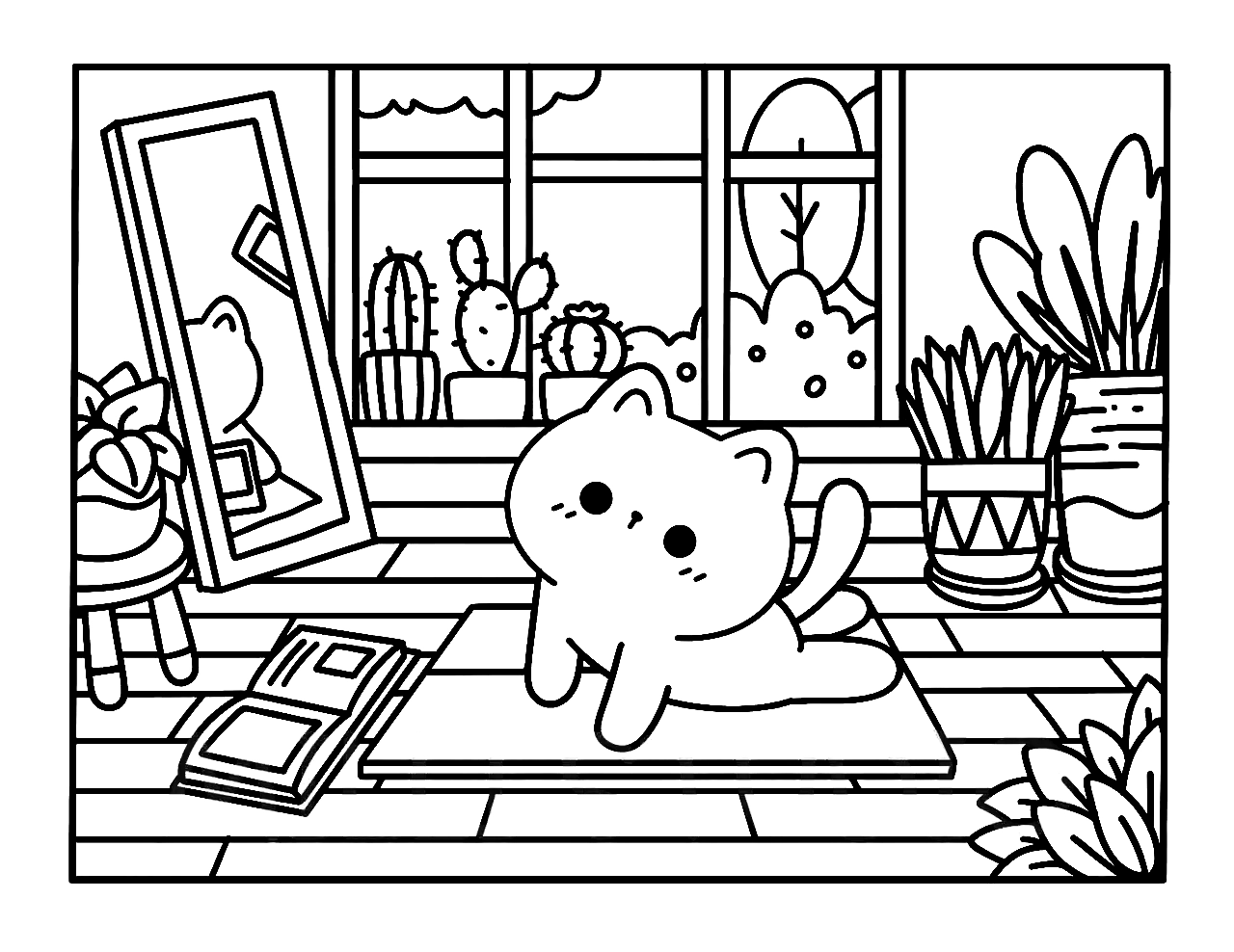Kawaii Cozy para colorir – Desenhos fofos e aconchegantes para imprimir grátis
