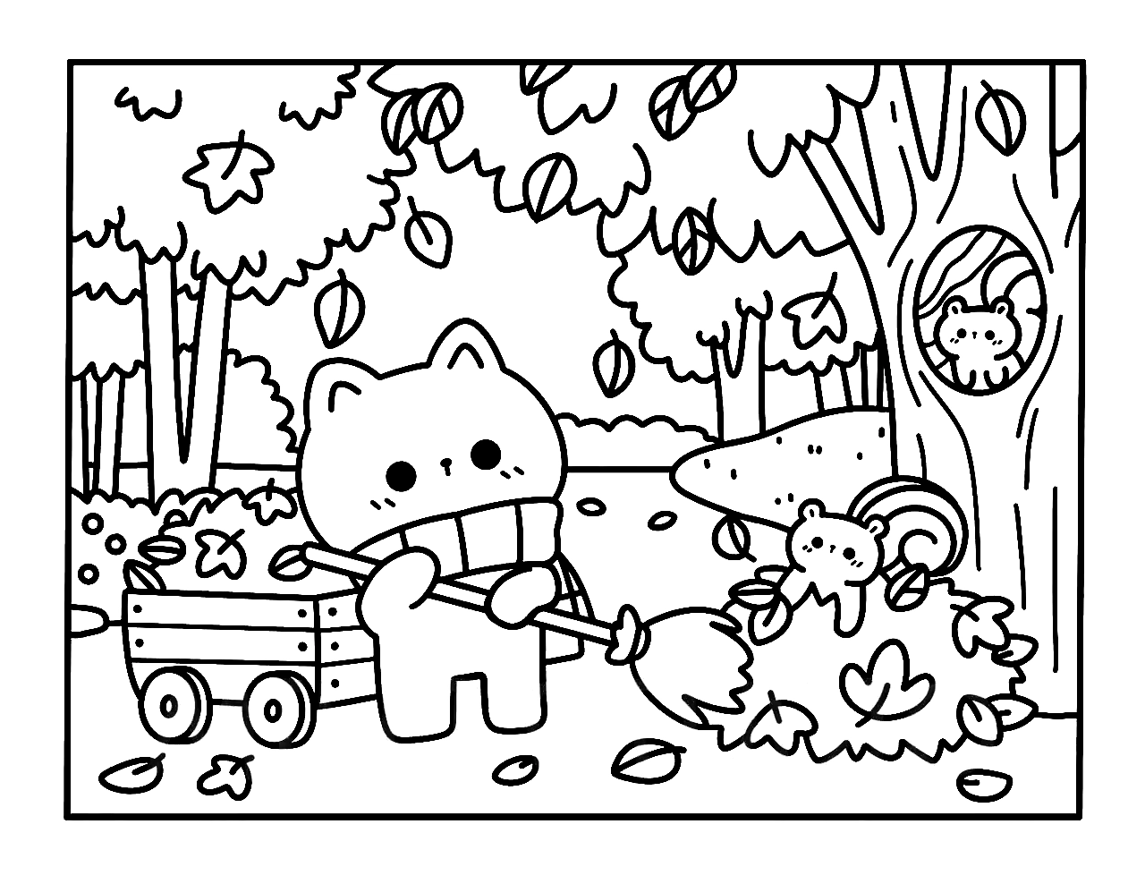 Kawaii Cozy para colorir – Desenhos fofos e aconchegantes para imprimir grátis
