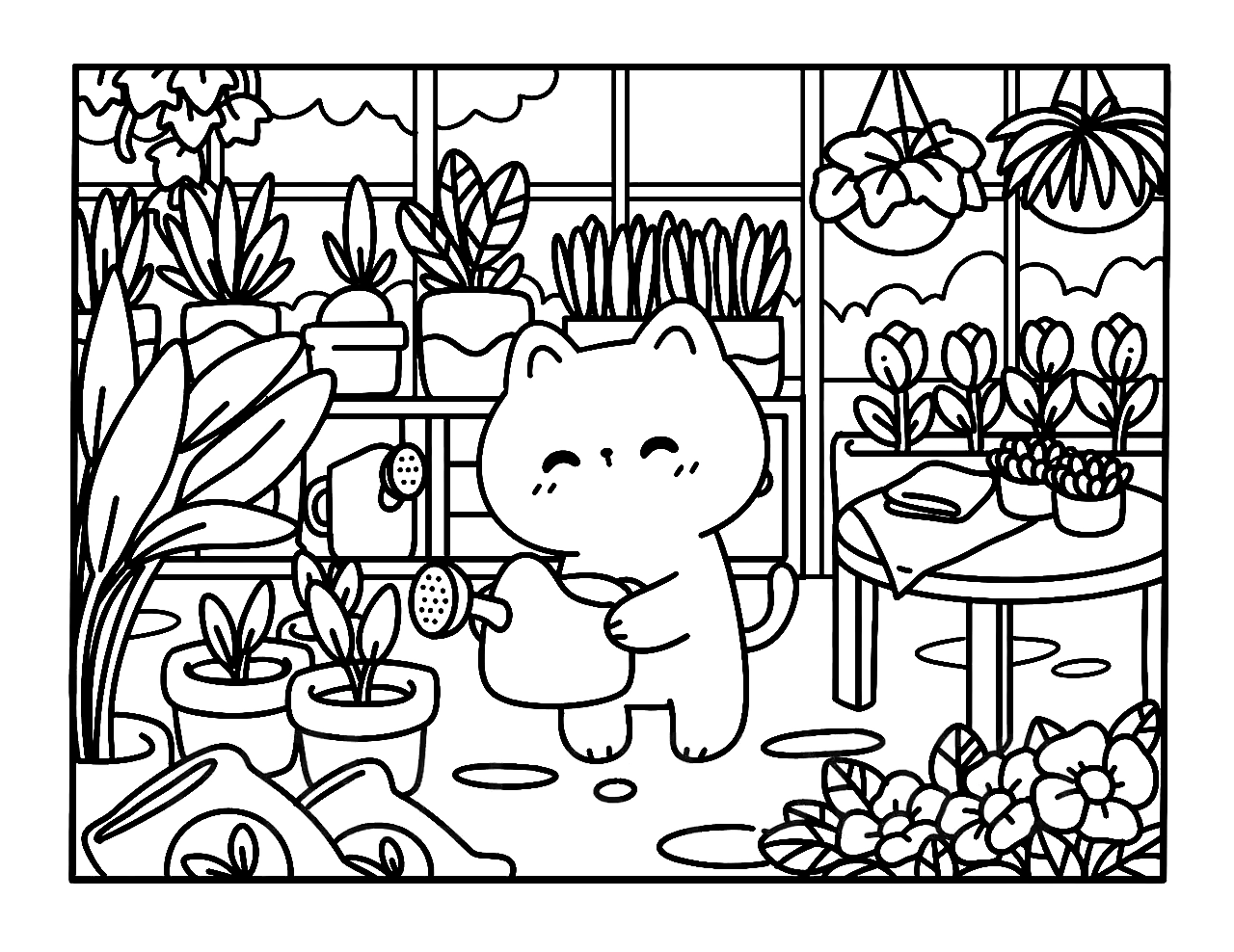 Kawaii Cozy para colorir – Desenhos fofos e aconchegantes para imprimir grátis