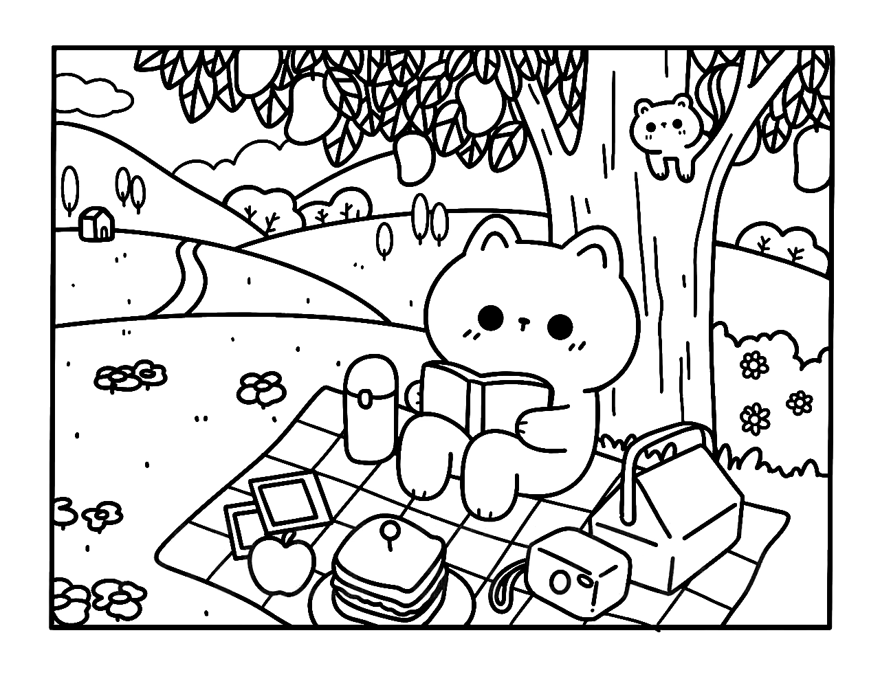 Kawaii Cozy para colorir – Desenhos fofos e aconchegantes para imprimir grátis