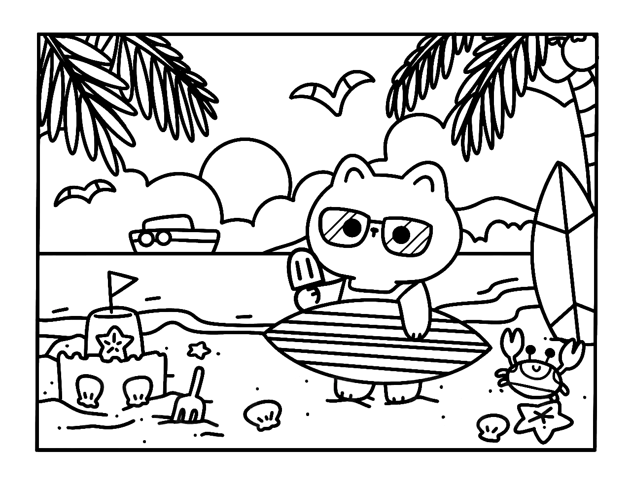 Kawaii Cozy para colorir – Desenhos fofos e aconchegantes para imprimir grátis
