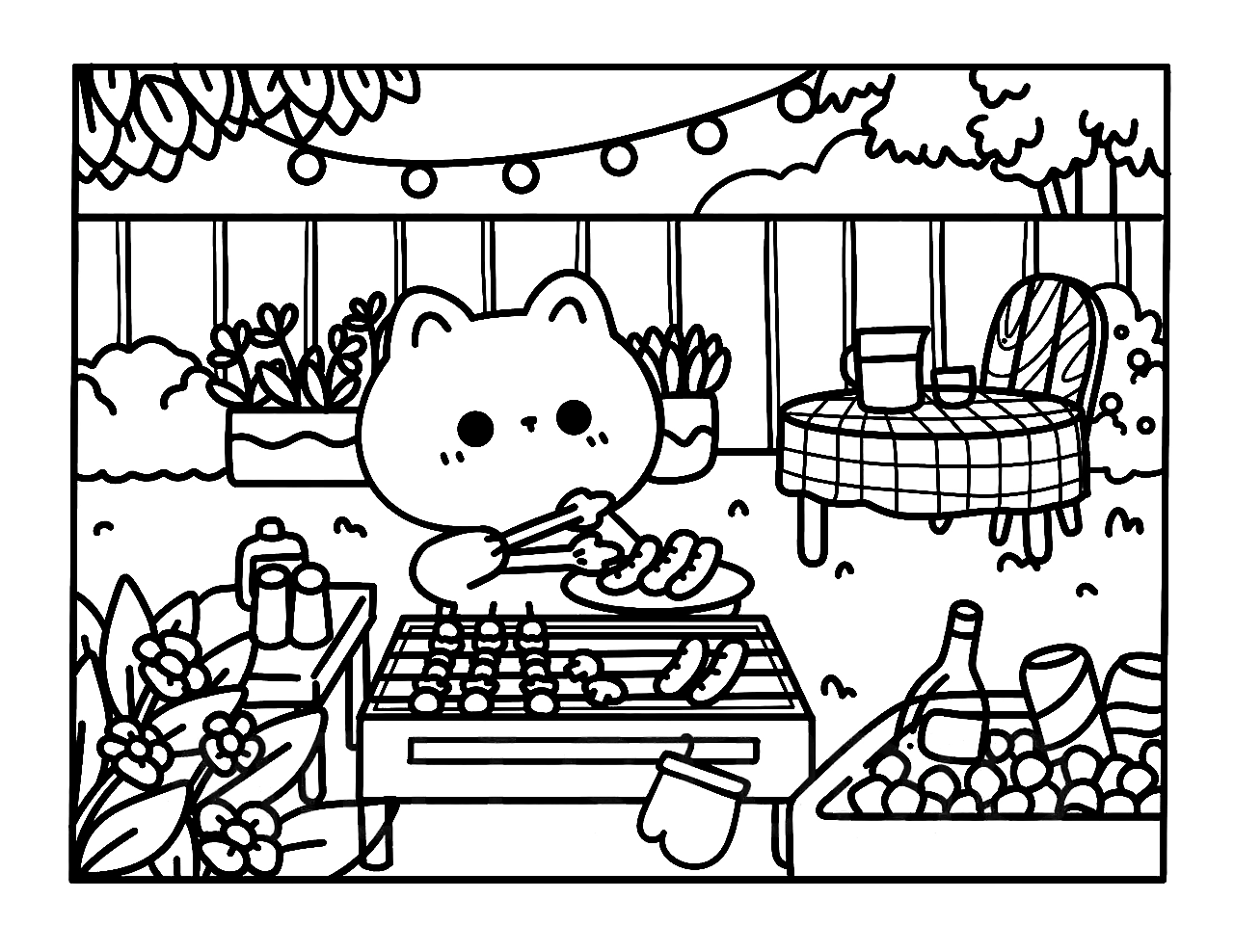 Kawaii Cozy para colorir – Desenhos fofos e aconchegantes para imprimir grátis