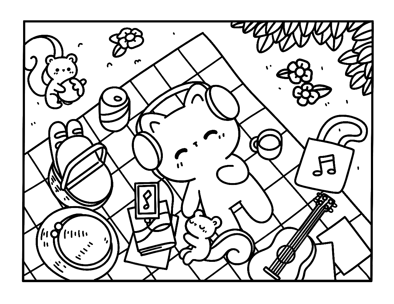 Kawaii Cozy para colorir – Desenhos fofos e aconchegantes para imprimir grátis