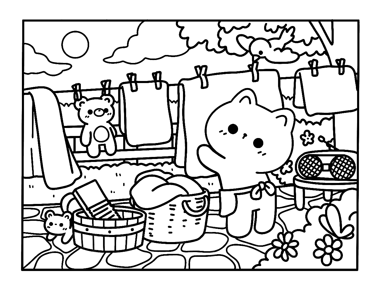 Kawaii Cozy para colorir – Desenhos fofos e aconchegantes para imprimir grátis