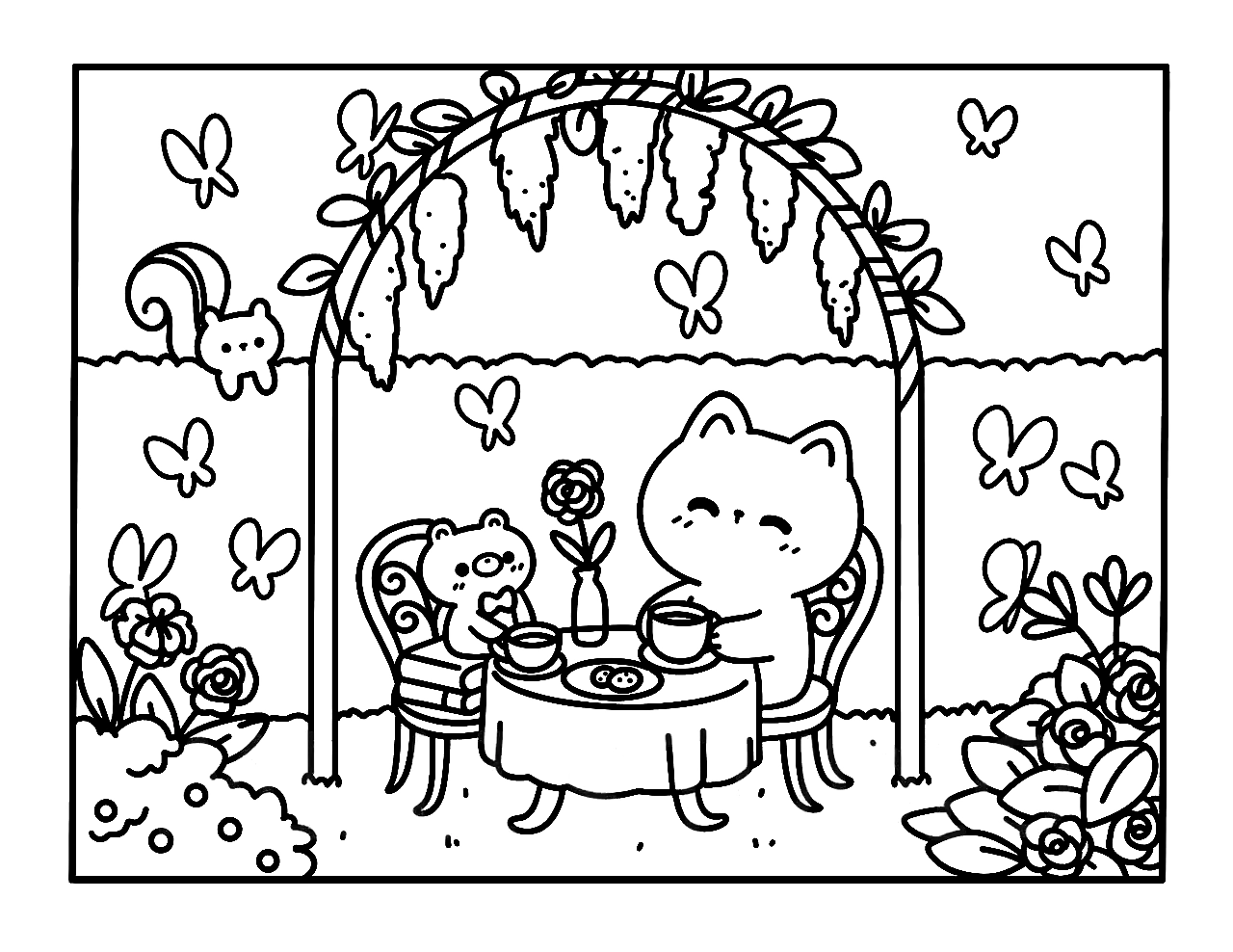 Kawaii Cozy para colorir – Desenhos fofos e aconchegantes para imprimir grátis
