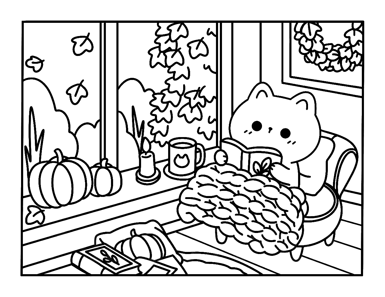 Kawaii Cozy para colorir – Desenhos fofos e aconchegantes para imprimir grátis